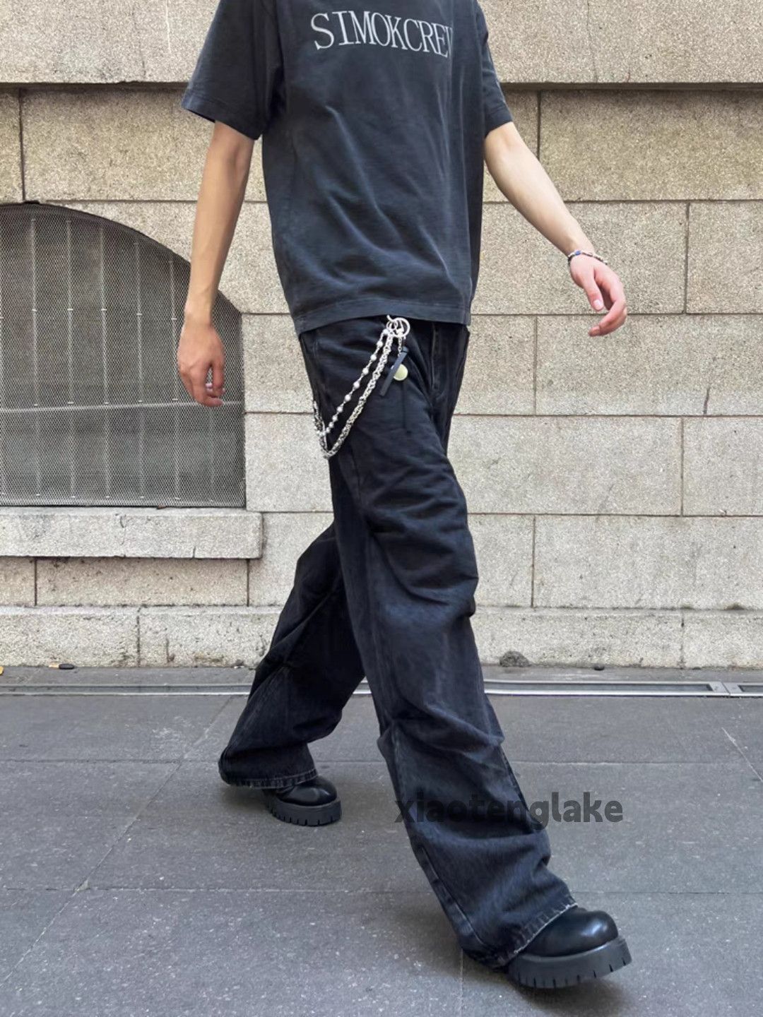Vintage Washed faded punk grunge pleated flared yuppie jeans Size US 32 / EU 48 - 5 Thumbnail