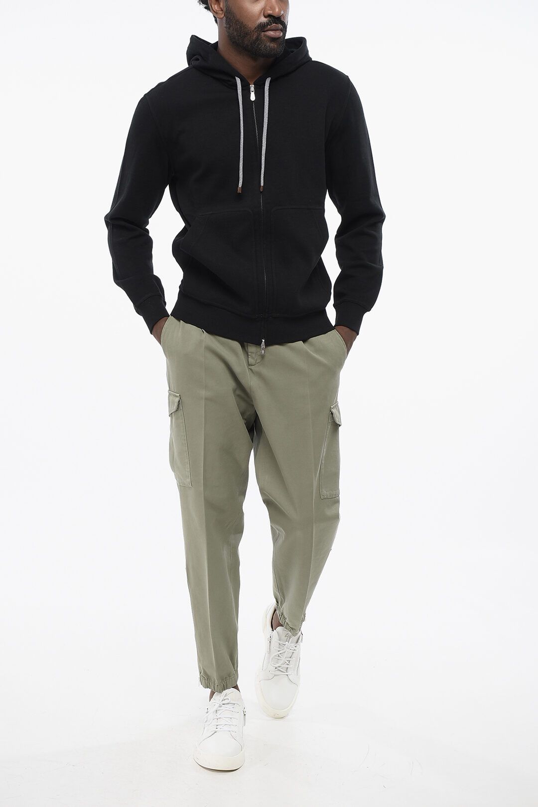 Brunello Cucinelli og1mm0725 Cotton Blend Hoodie in Black Size US XXL / EU 58 / 5 - 4 Thumbnail