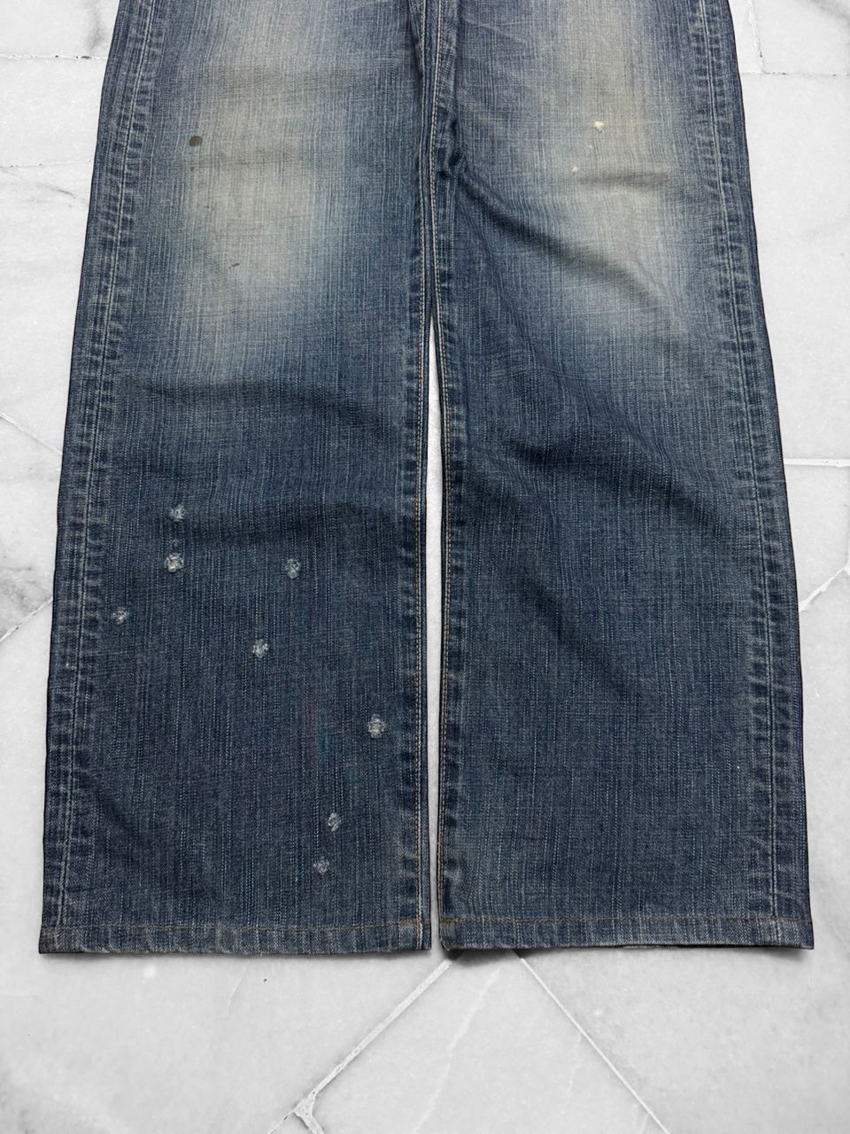 Edwin Vintage 2000s Edwin Fading Distressed Blue Jeans Size US 31 - 3 Thumbnail