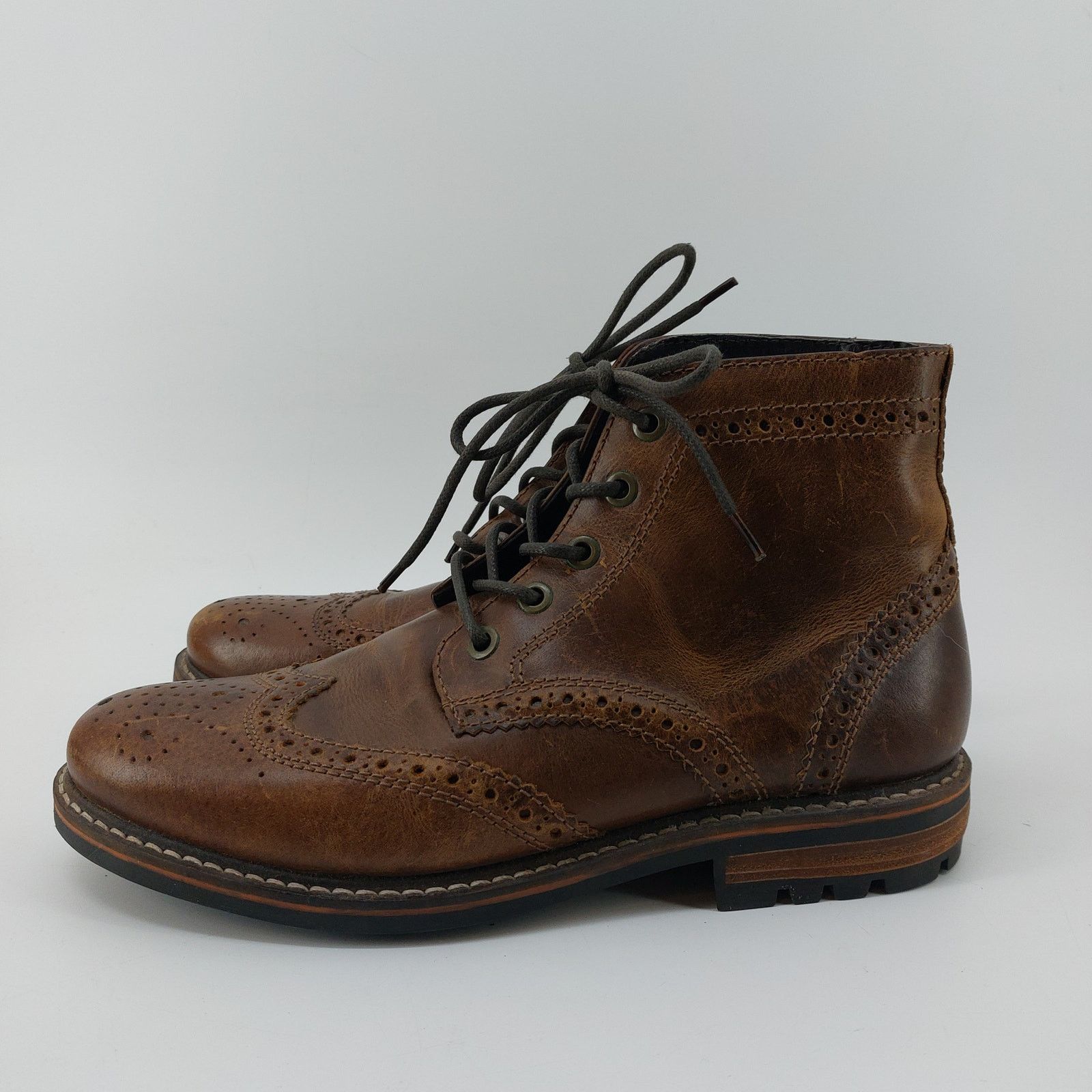 Crevo Crevo Speakeasy Memory Chestnut Lace Up Leather Boots Sz 11 Size US 11 / EU 44 - 12 Thumbnail