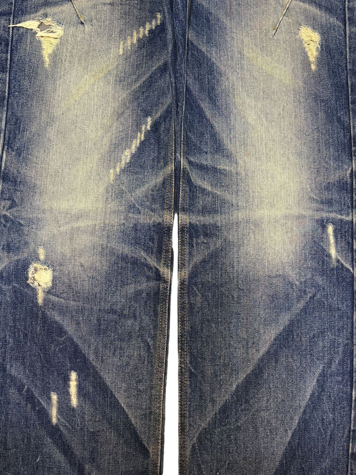 Number (N)ine Vintage Black Revolution Mud Wash Distress Loose Jeans Size US 35 - 3 Thumbnail