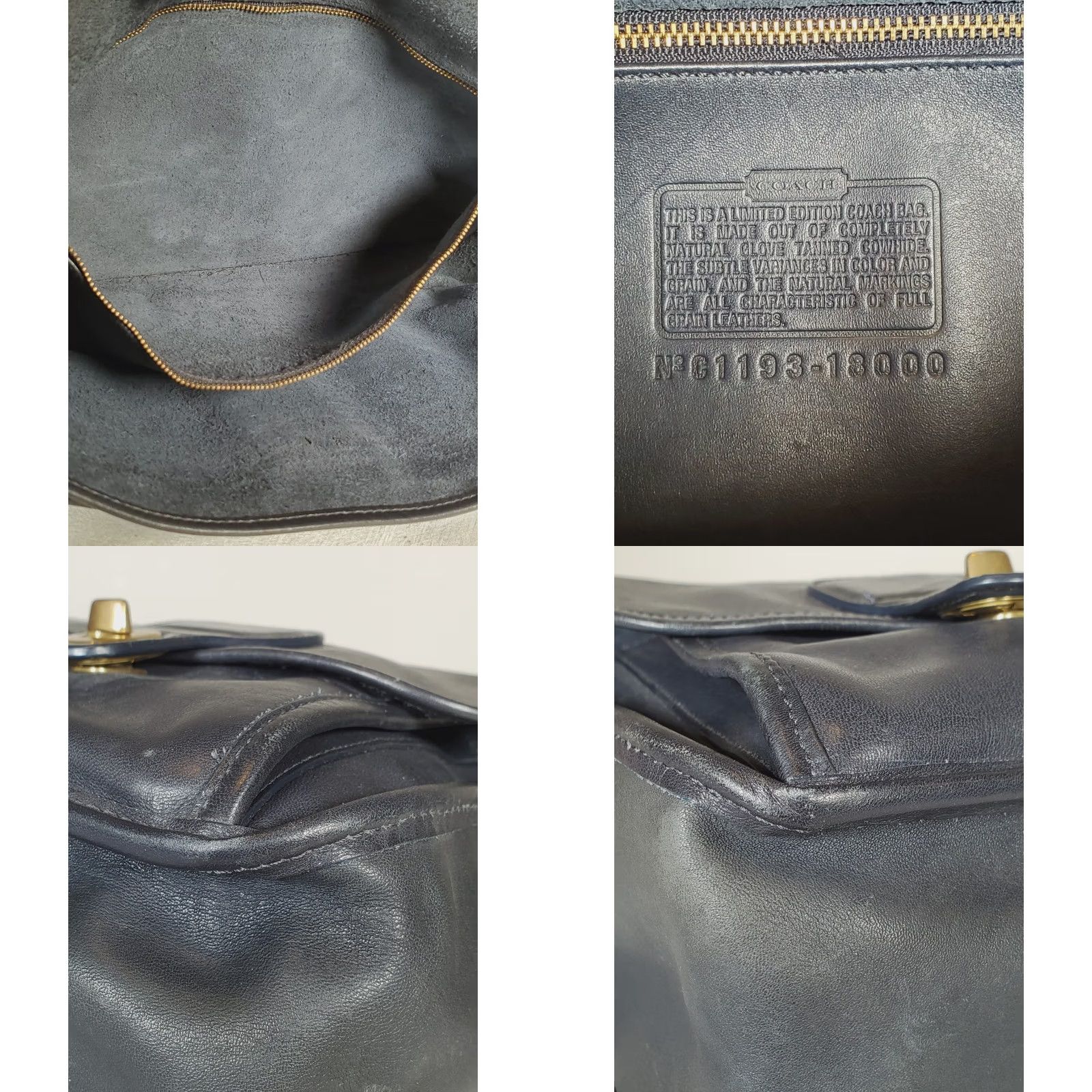 Coach VINTAGE Coach Limited Edition Reissue Field Bag 18000 Dark Navy Blue Leather Crossbody Women Medium Adjustable Strap Size ONE SIZE - 9 Thumbnail