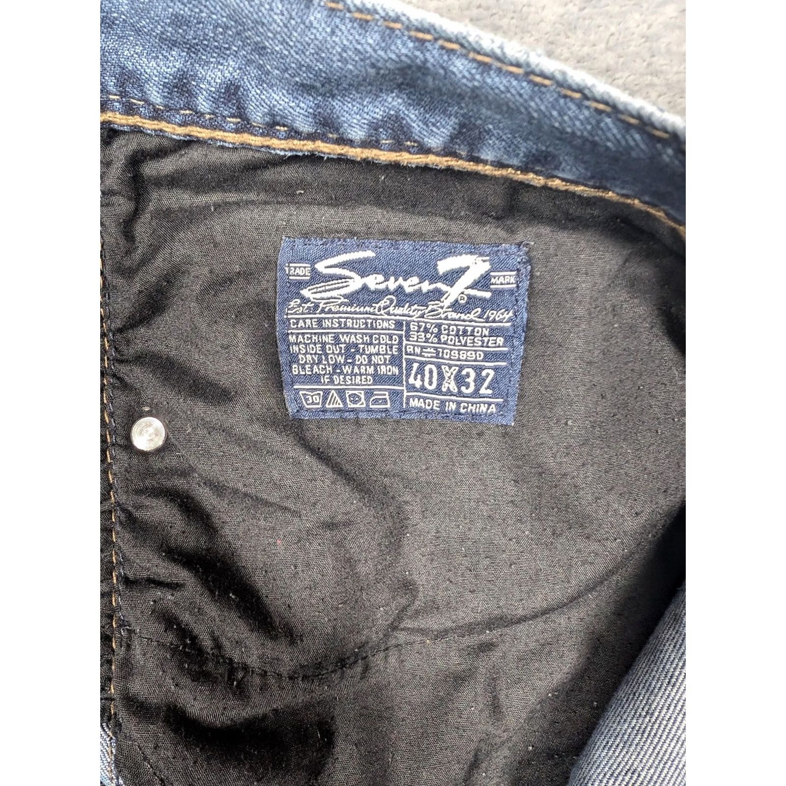 Vintage Seven7 Jeans Mens 40x32 Light Wash Blue Bootcut Denim Zip Fly Back Pockets Size US 40 / EU 56 - 6 Thumbnail