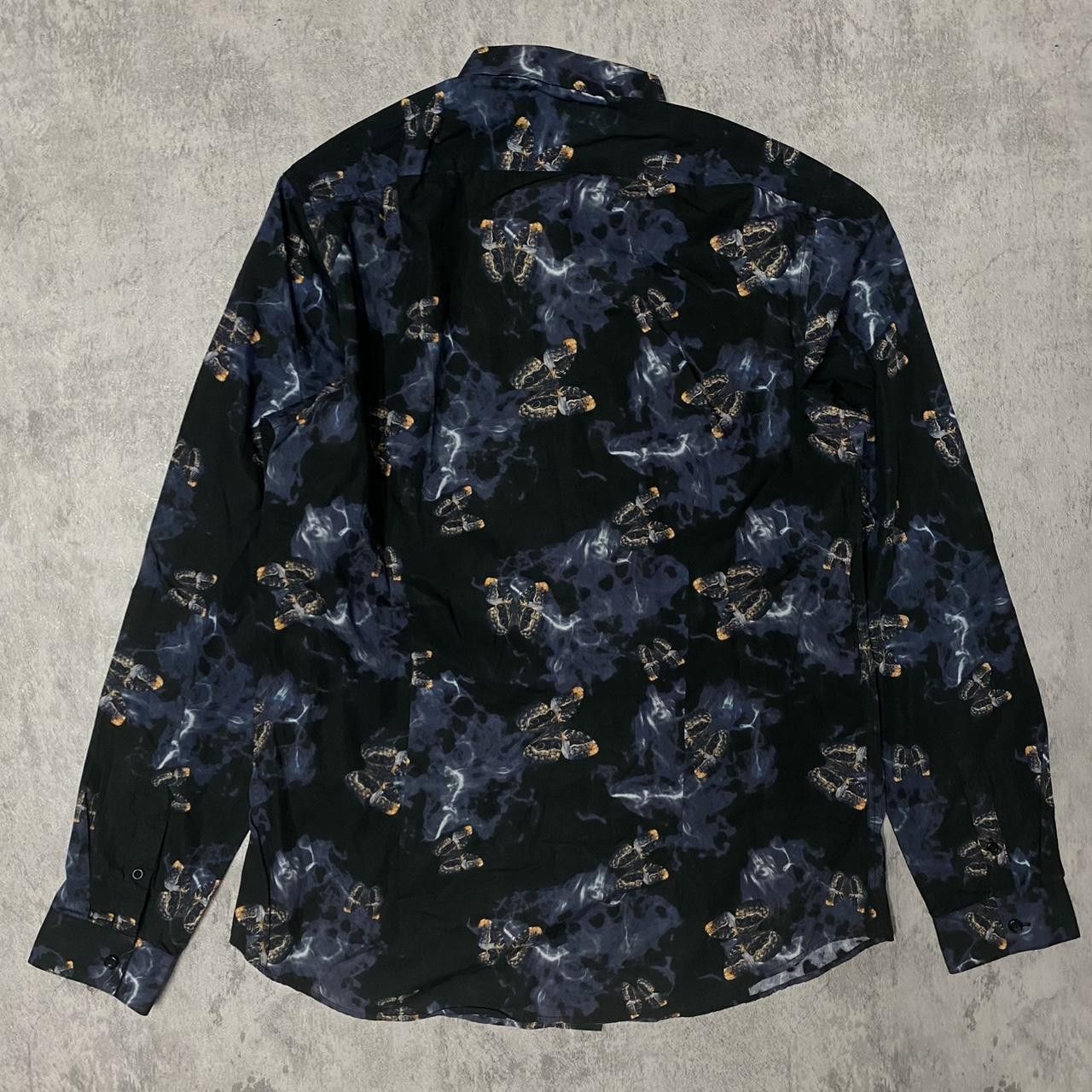 Other Black and blue silk button up shirt with a unique pattern Size US L / EU 52-54 / 3 - 4 Thumbnail