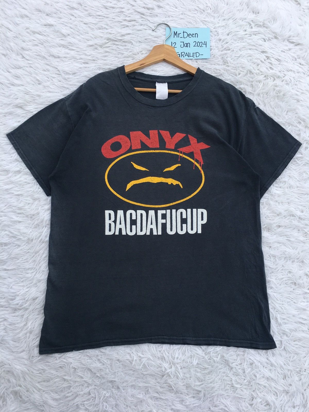 image of Rap Tees x Vintage 90's Onyx Bacdafucup Rap Tee/ Hiphop Tshirt in Black, Men's (Size Large)