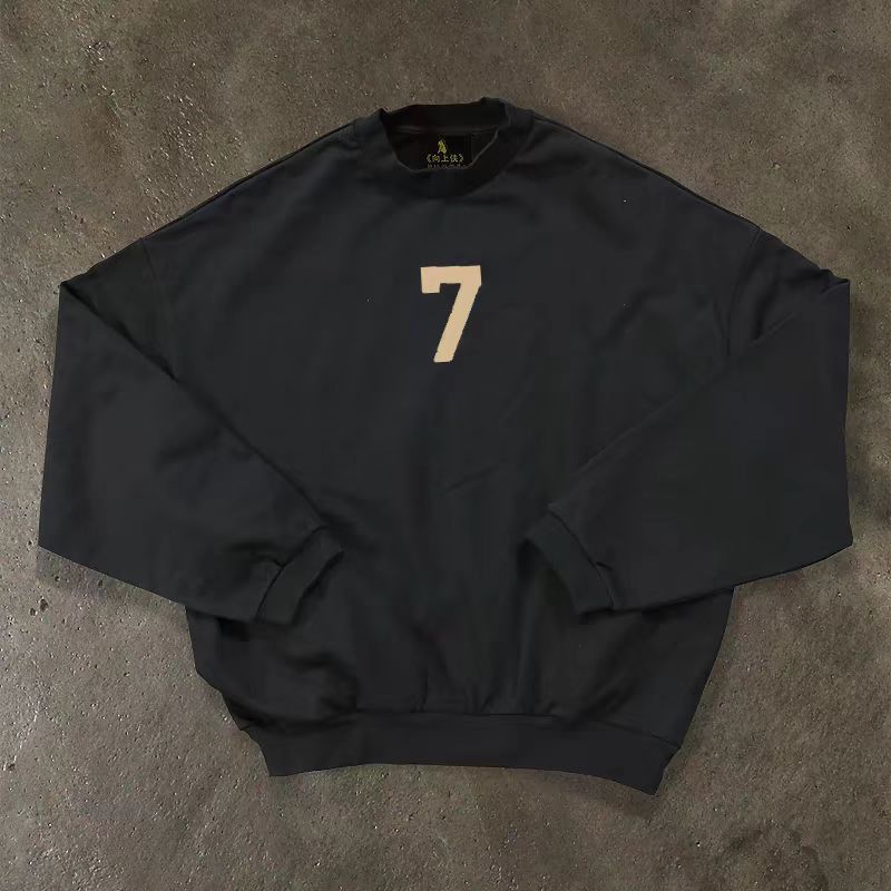 Japanese Brand × Vintage Loose Fit Number 7 Print Black Long Sleeve T Shirt Size US L / EU 52-54 / 3 - 1 Thumbnail
