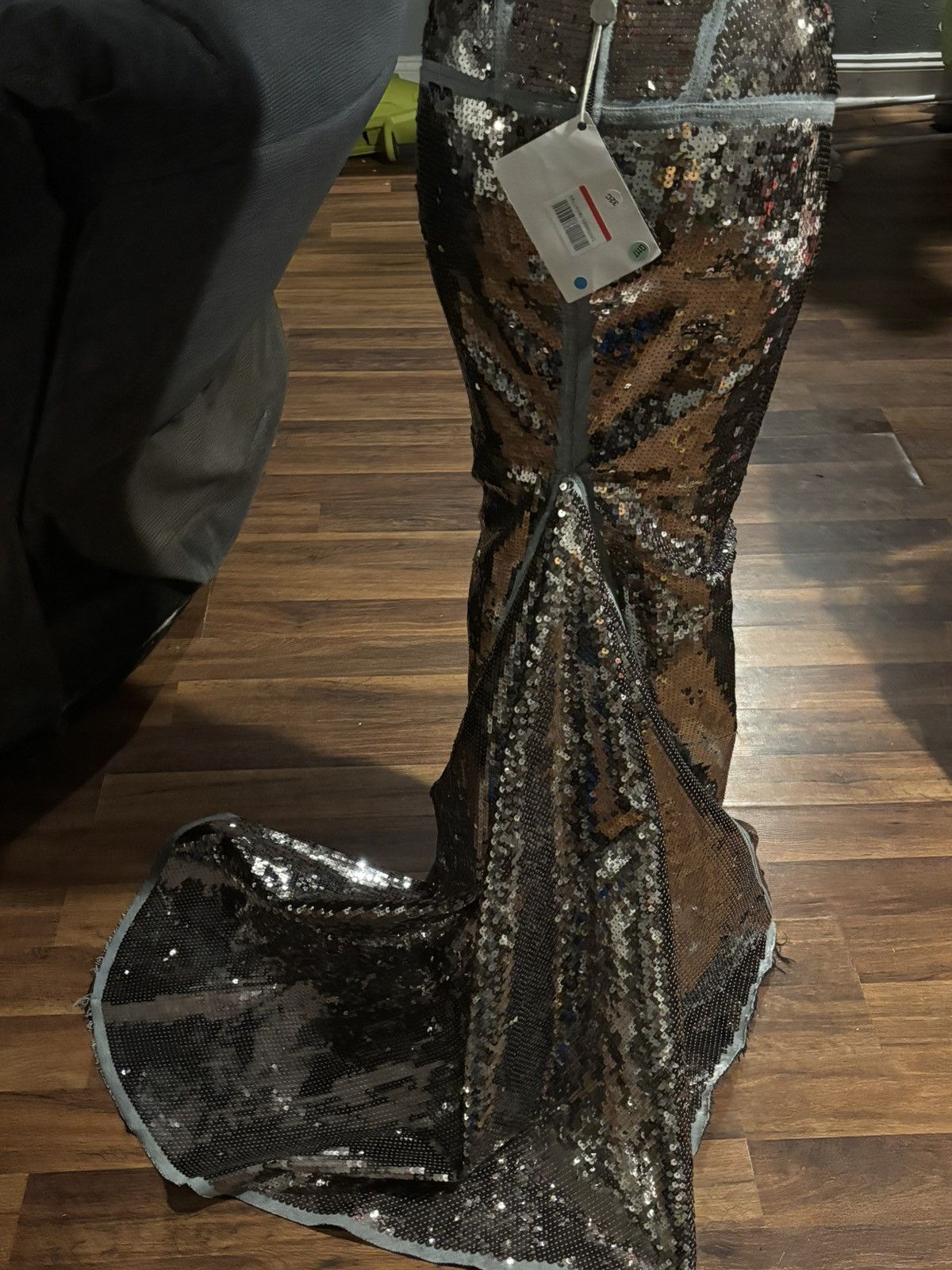 Rick Owens Silver maxi sequin skirt Size 27" / US 4 / IT 40 - 1 Thumbnail