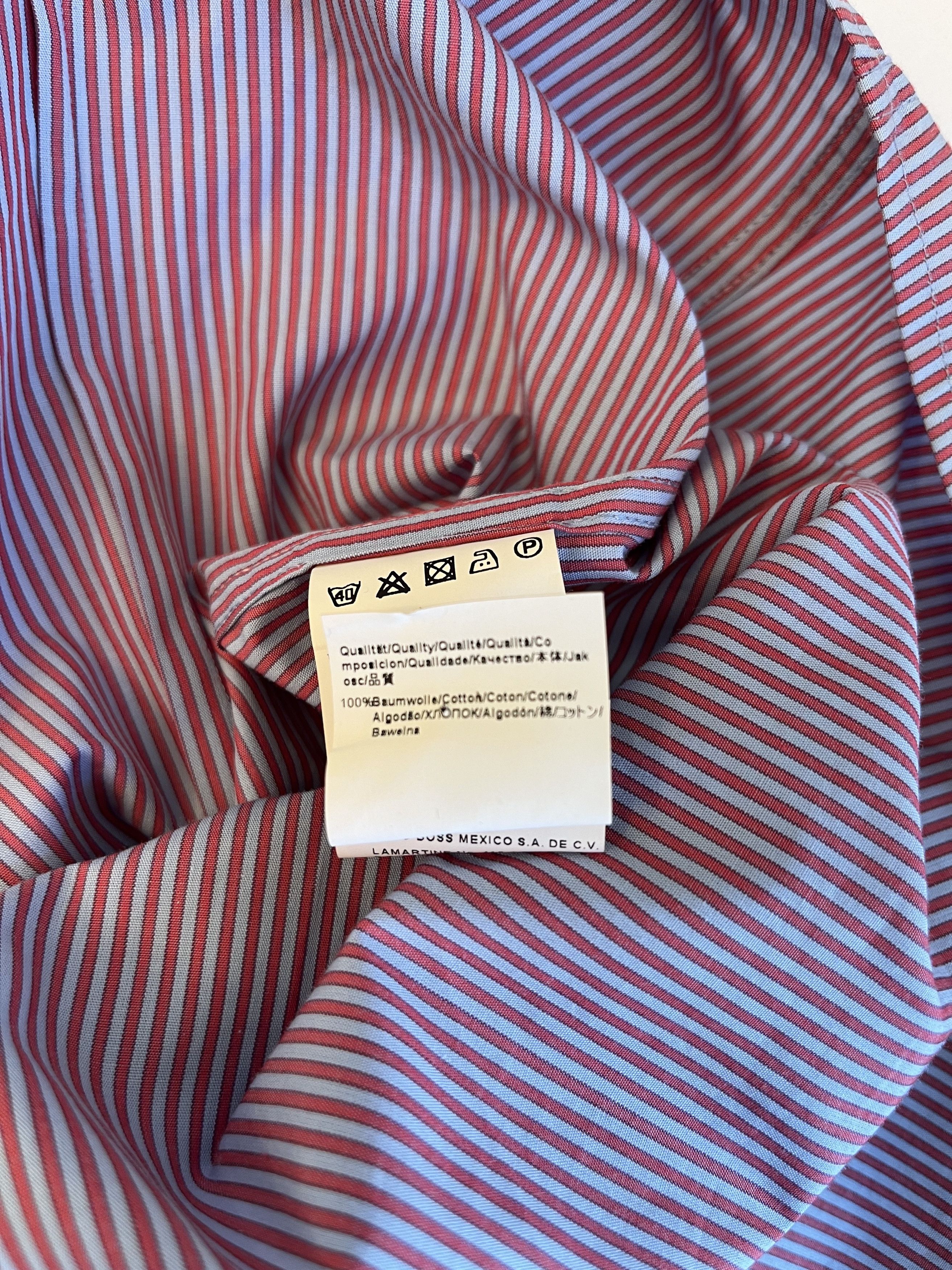 Hugo Boss Hugo Boss Mens Slim Fit Striped Dress Shirt Size US L / EU 52-54 / 3 - 6 Thumbnail