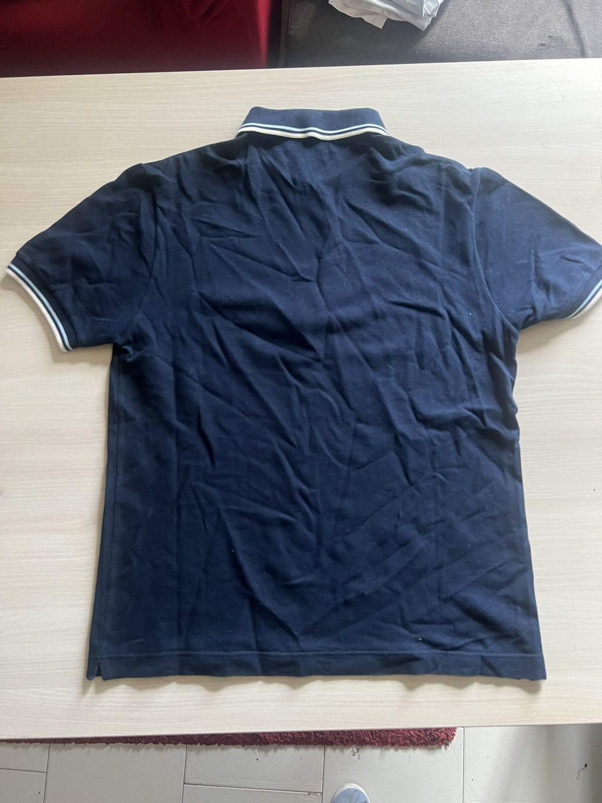 Fred Perry Fred Perry Navy Polo w/ Zip Neck – White & Blue Ribbed Trim Size US S / EU 44-46 / 1 - 2 Thumbnail