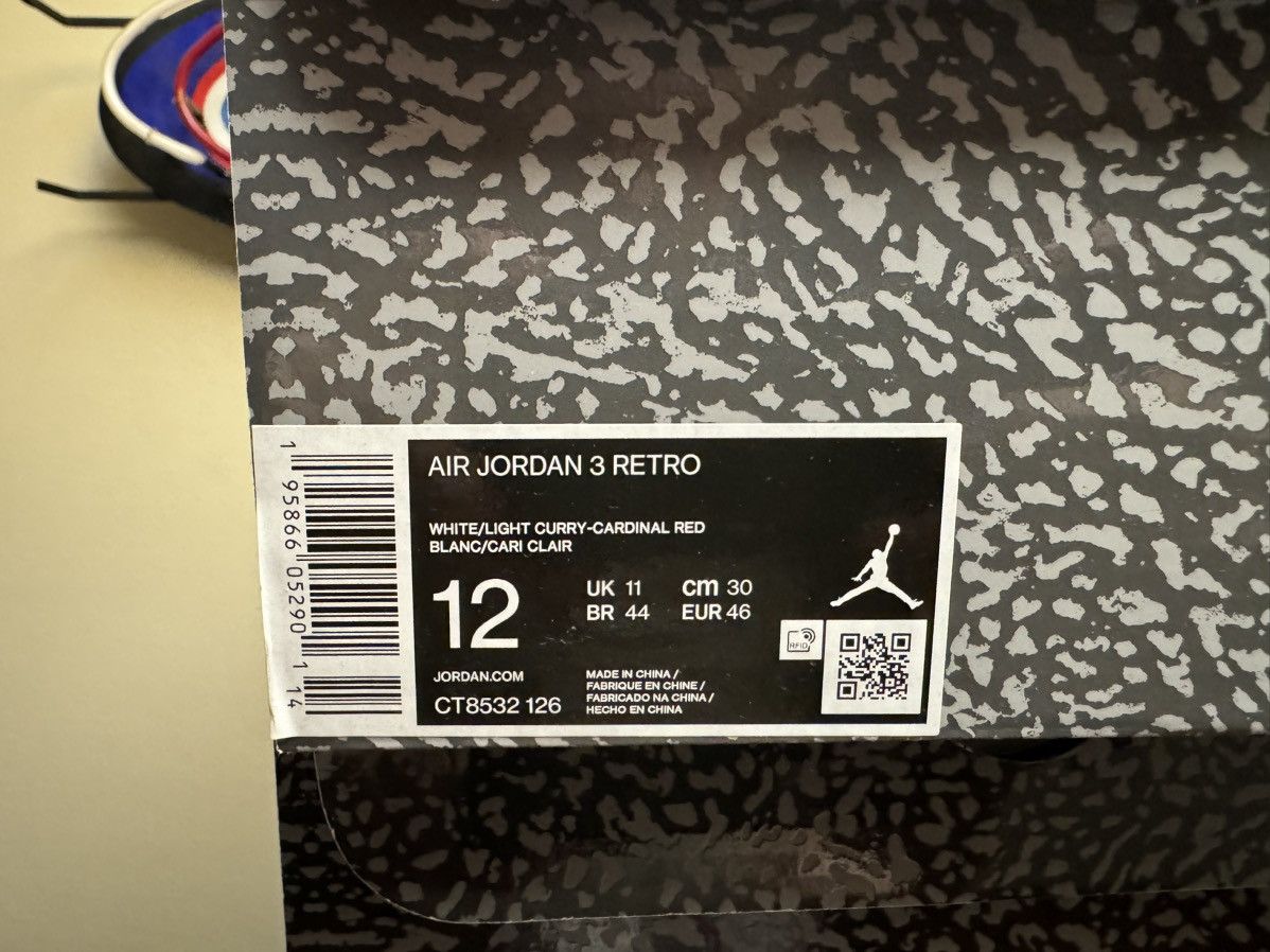 Jordan Brand × Nike Air Jordan 3 Retro “Cardinal Red” Size US 12 / EU 45 - 7 Thumbnail