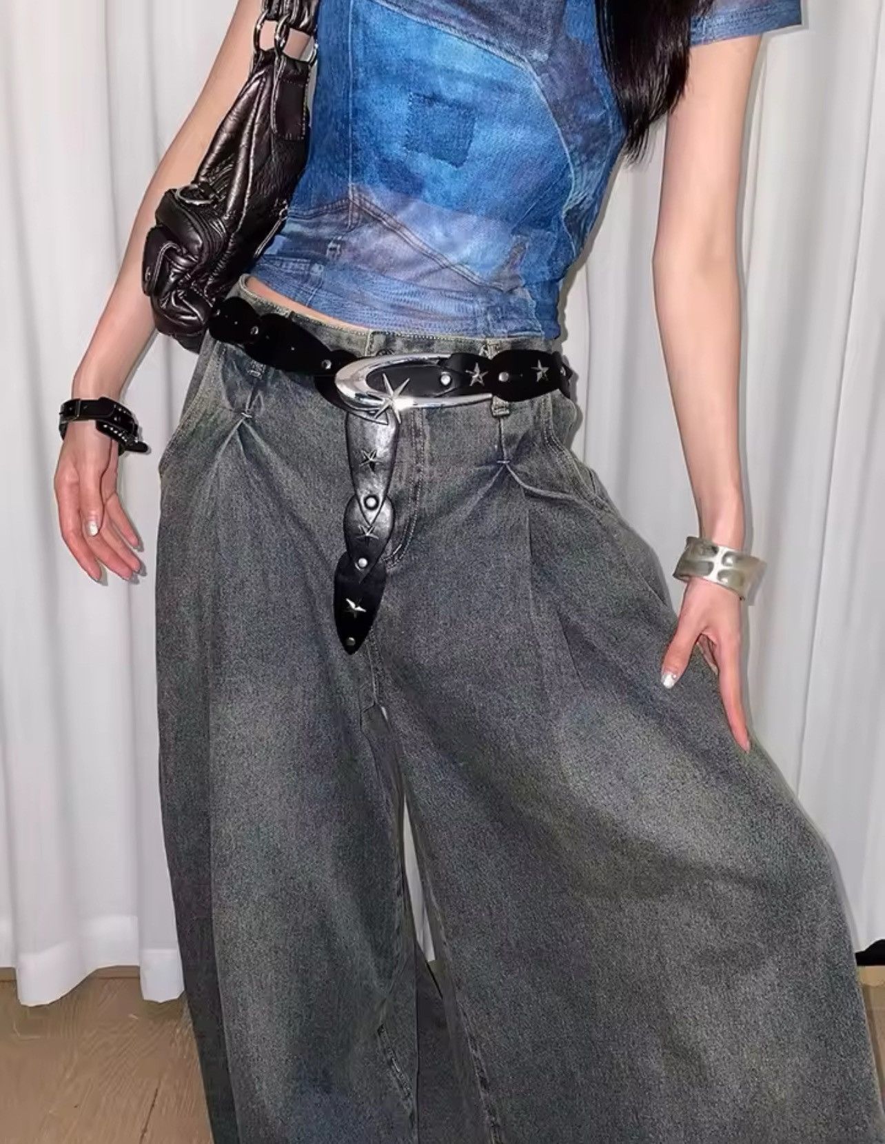Japanese Brand × Leather Feeling Minority Star Broad Belt Size ONE SIZE - 3 Thumbnail