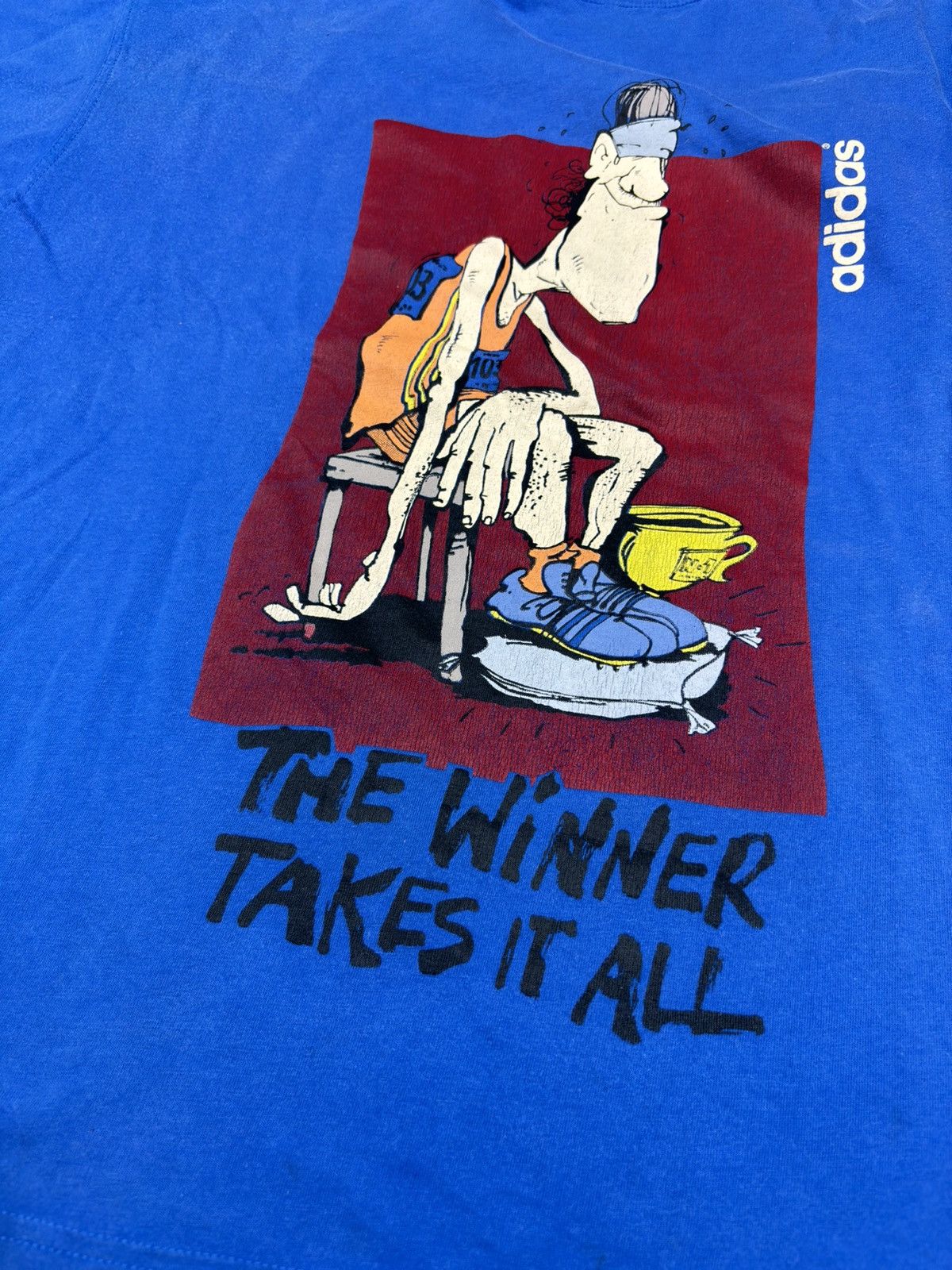 Adidas × Vintage Vintage Adidas The Winner Takes It All Super Rare 80s 90s Size US L / EU 52-54 / 3 - 4 Thumbnail