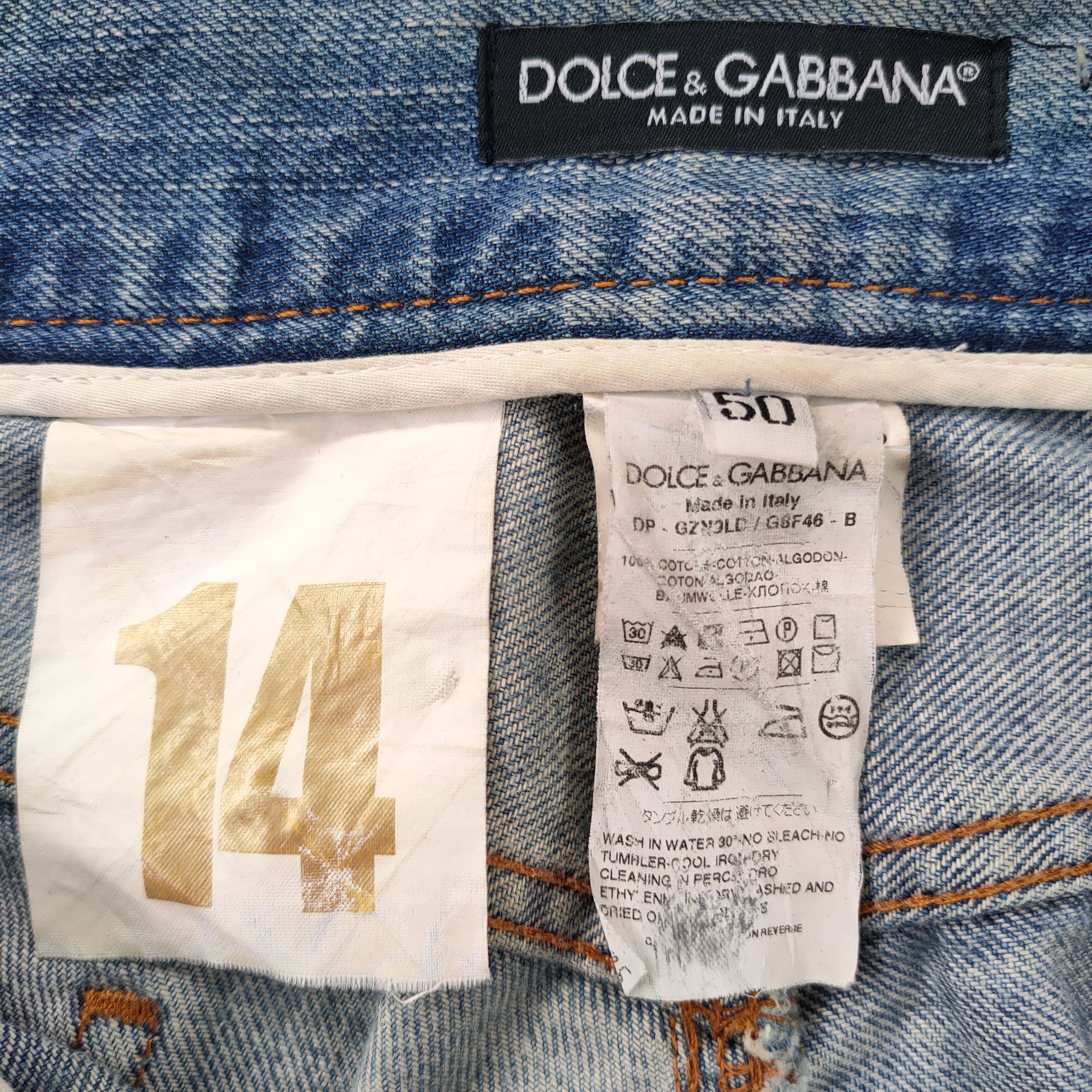 Dolce & Gabbana VINTAGE DOLCE & GABBANA RIPPED FADED DENIM JEANS PANTS Size US 37 - 11 Thumbnail
