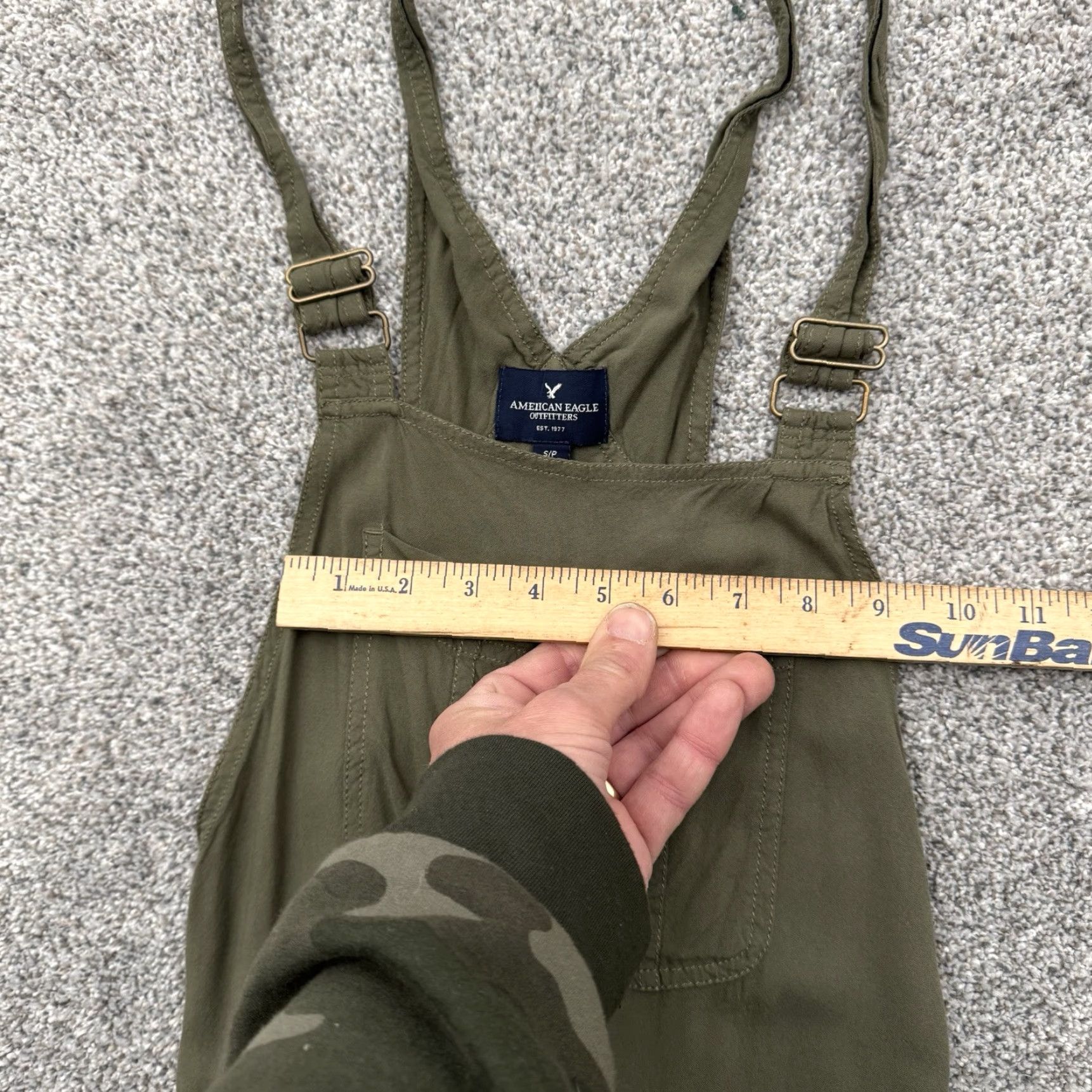 American Eagle Outfitters VINTAGE American Eagle Outfitters Shortalls Romper Women S Green Sleeveless Strappy Pocketed Boho Rustic Summer Going Out Outdoor Size 28" / US 6 / IT 42 - 4 Thumbnail