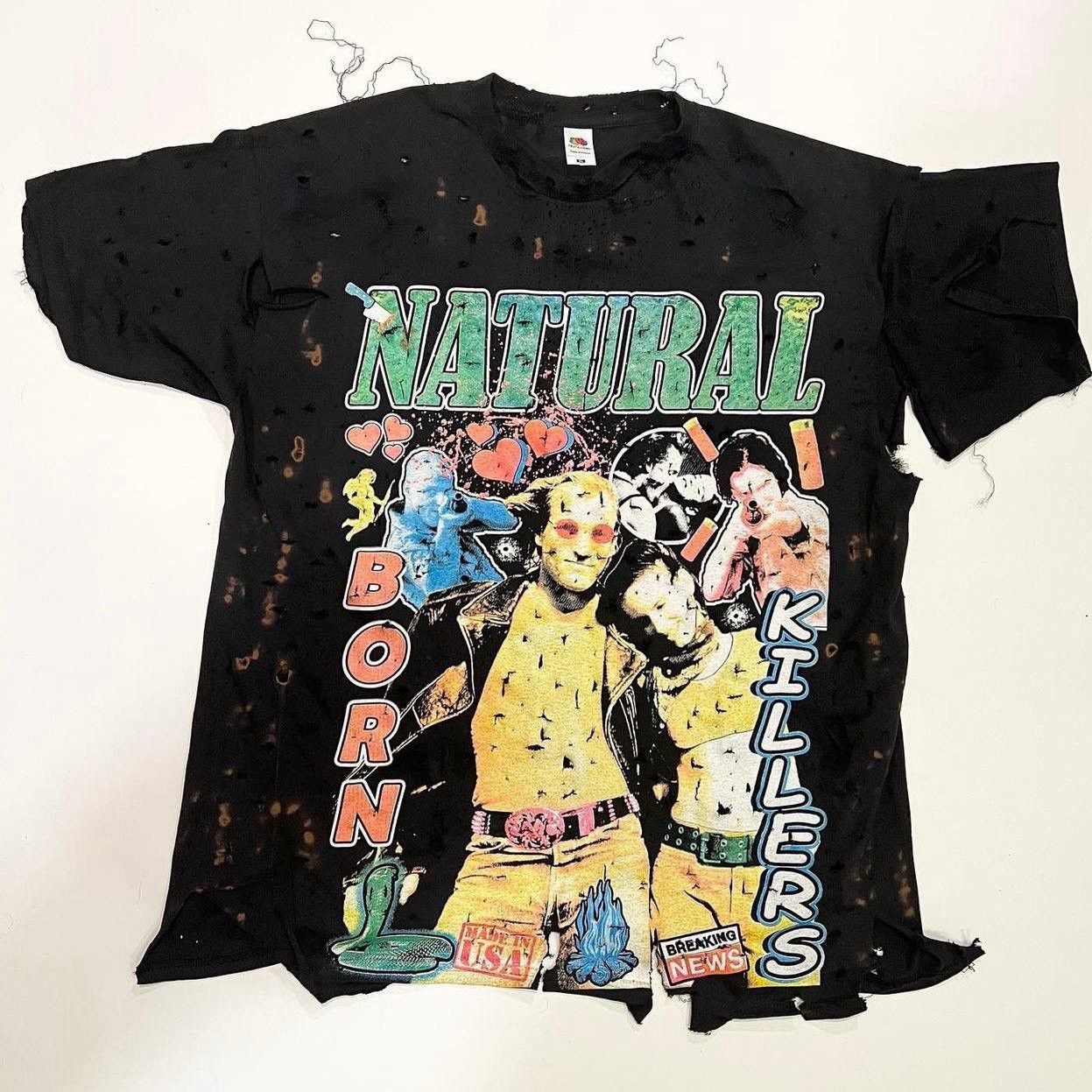 T-shirt Vintage Natural Born Killers 1994 - Taille XL, Coton, Impression Graphique - Occasion Très Bon état