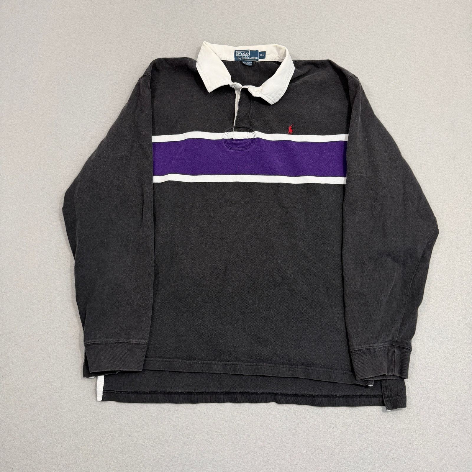Vintage Polo Ralph Lauren Rugby Polo Shirt Men's 2XL Black