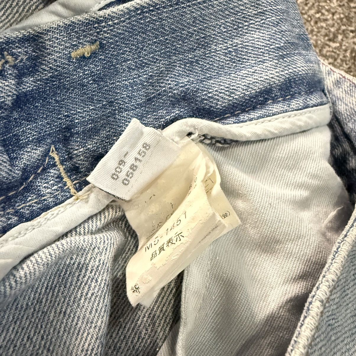 Marithe + Francois Girbaud 2000 y2k MFG Fashionista Light Wash Blue Distressed Denim Size US 31 - 17 Thumbnail