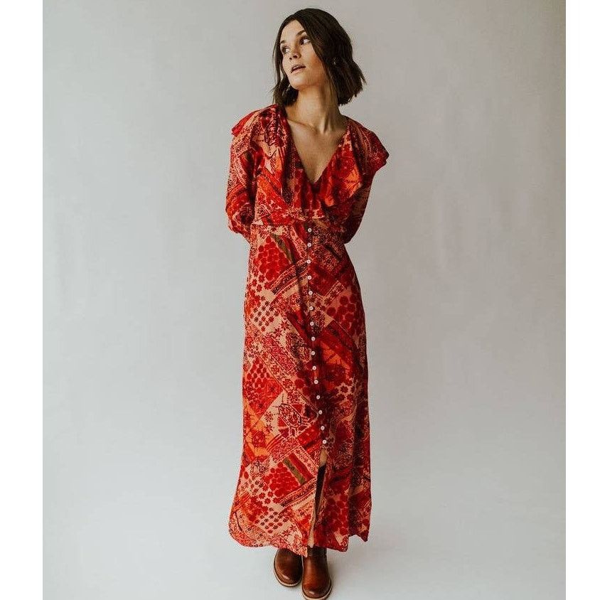 Free People New Free People Lennon Ruffle Maxi Dress $168 XS Primrose Size XS / US 0-2 / IT 36-38 - 4 Thumbnail