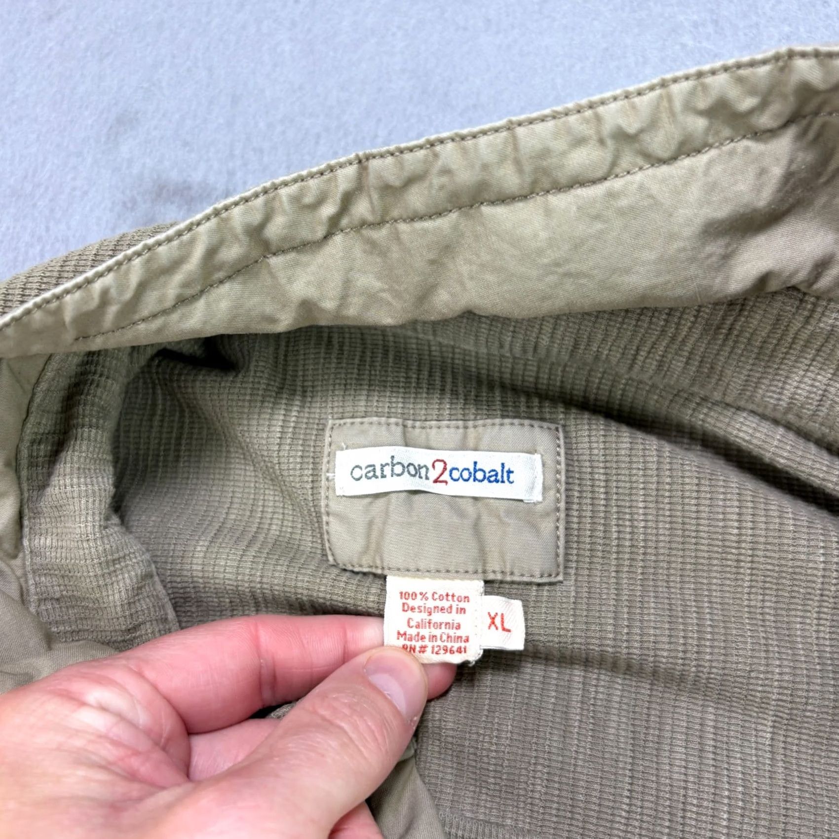 Carbon Carbon Jacket Mens XL Beige Full Zip Pockets Bomber Coat Casual Jacket Size US XL / EU 56 / 4 - 4 Thumbnail