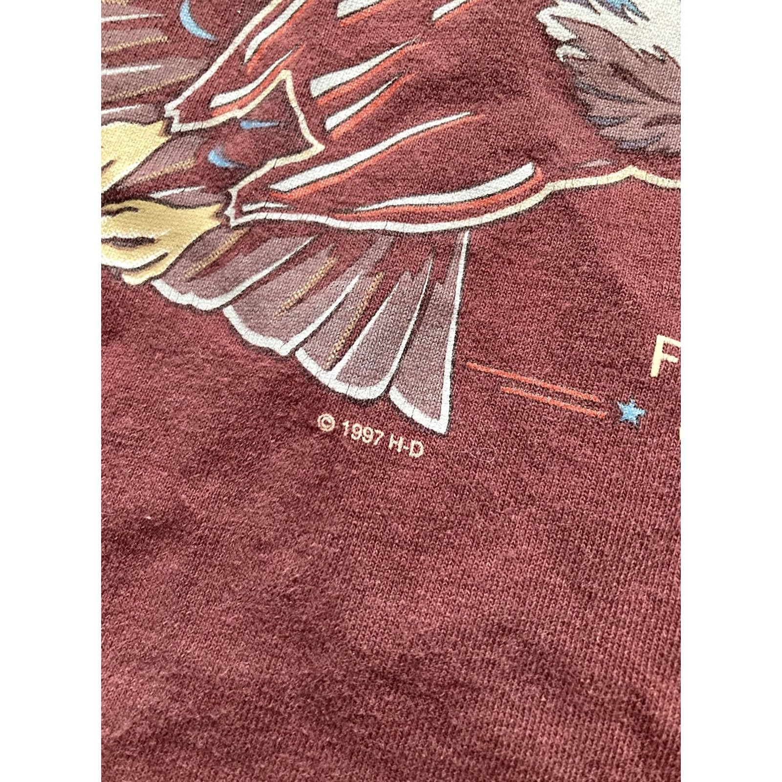 Harley Davidson VINTAGE Harley-Davidson Naples FL T-Shirt Shirt Regular Men XLI Burgundy 90s Logo USA Made Short Sleeve Crew Neck Graphic Print Pocket(s) Size US XL / EU 56 / 4 - 3 Thumbnail