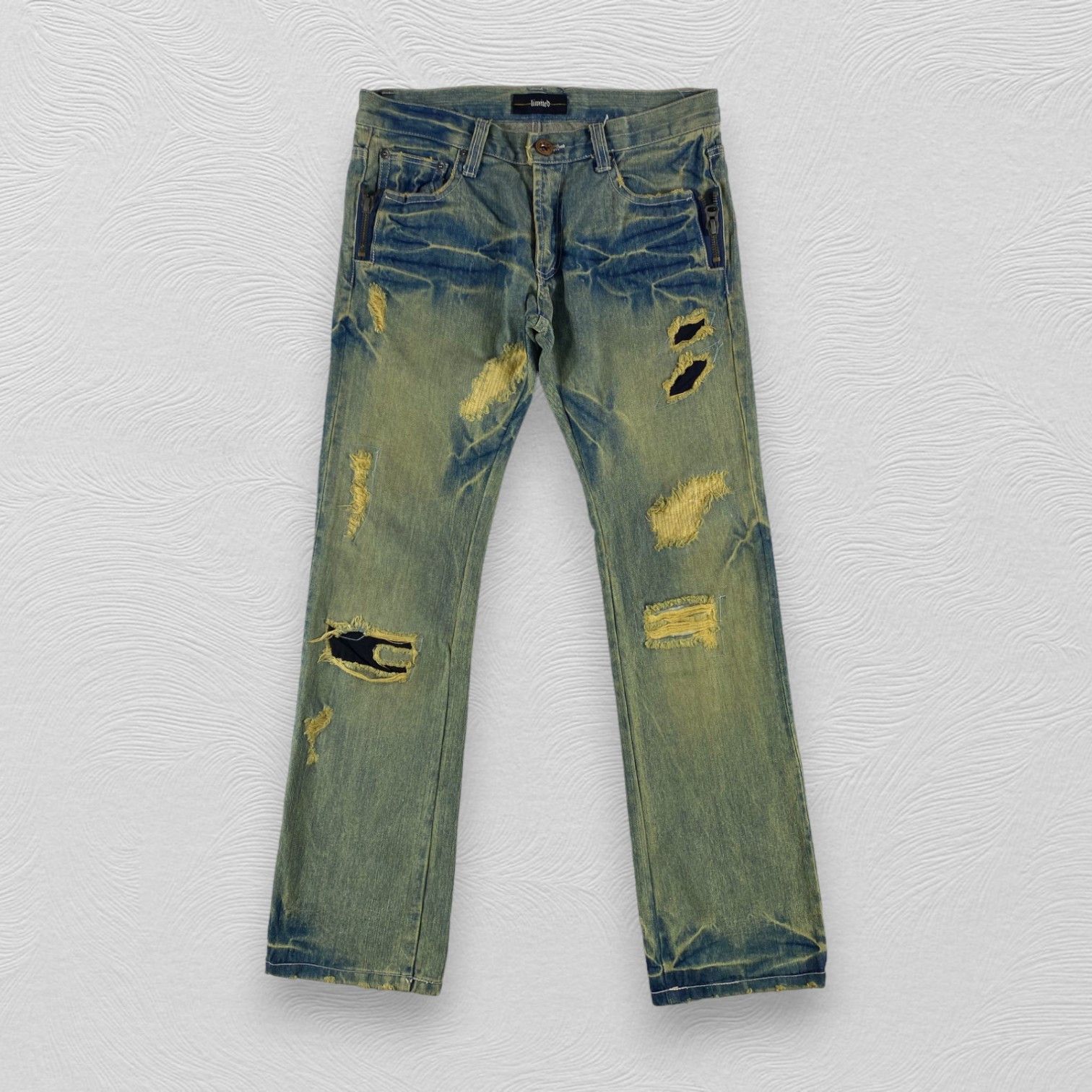 Japanese Brand Japanese Brand Limited Jeans Mud Wash Distressed Denim Size US 32 / EU 48 - 1 Thumbnail