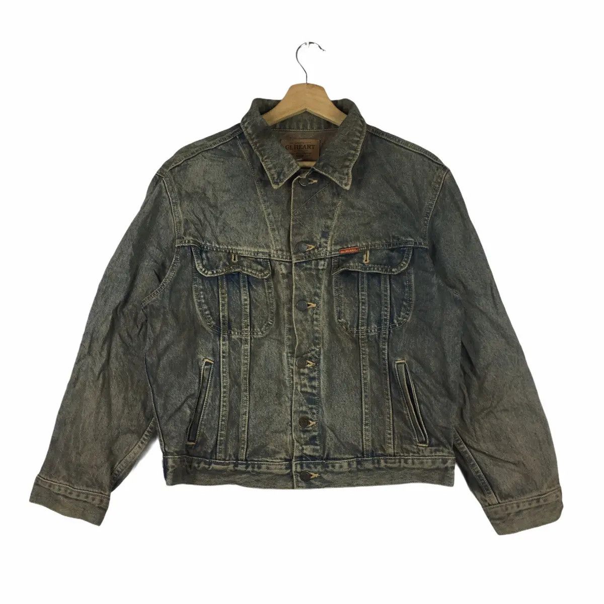 Vintage Vtg GIL HEART Denim Jeans Jacket Motorcycle Distress Size US M / EU 48-50 / 2 - 1 Thumbnail