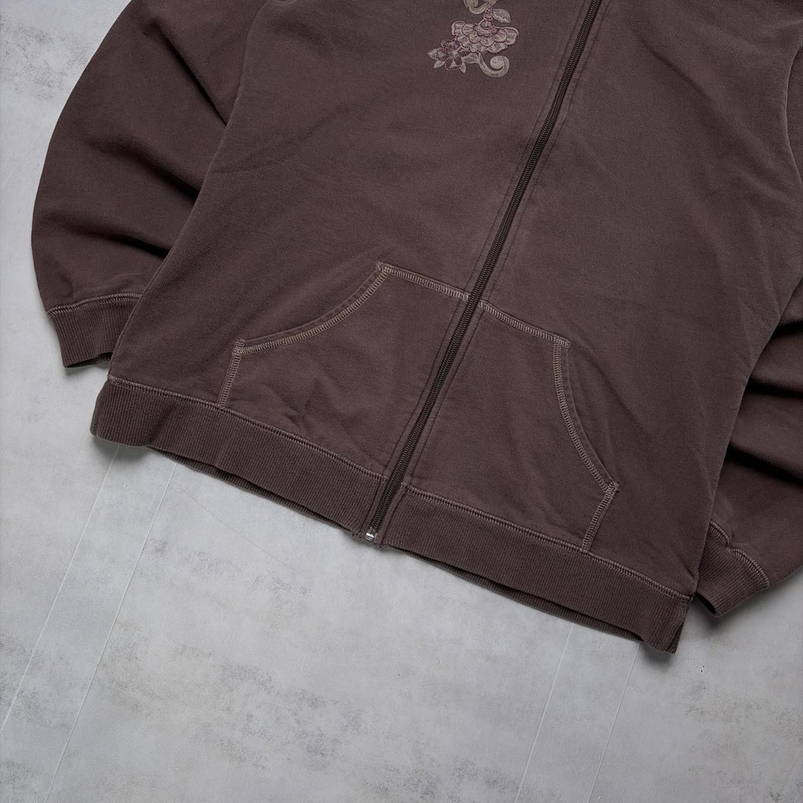 Other Y2K Brown SB Active Grunge Floral Zip Up Hoodie Size L / US 10 / IT 46 - 4 Thumbnail