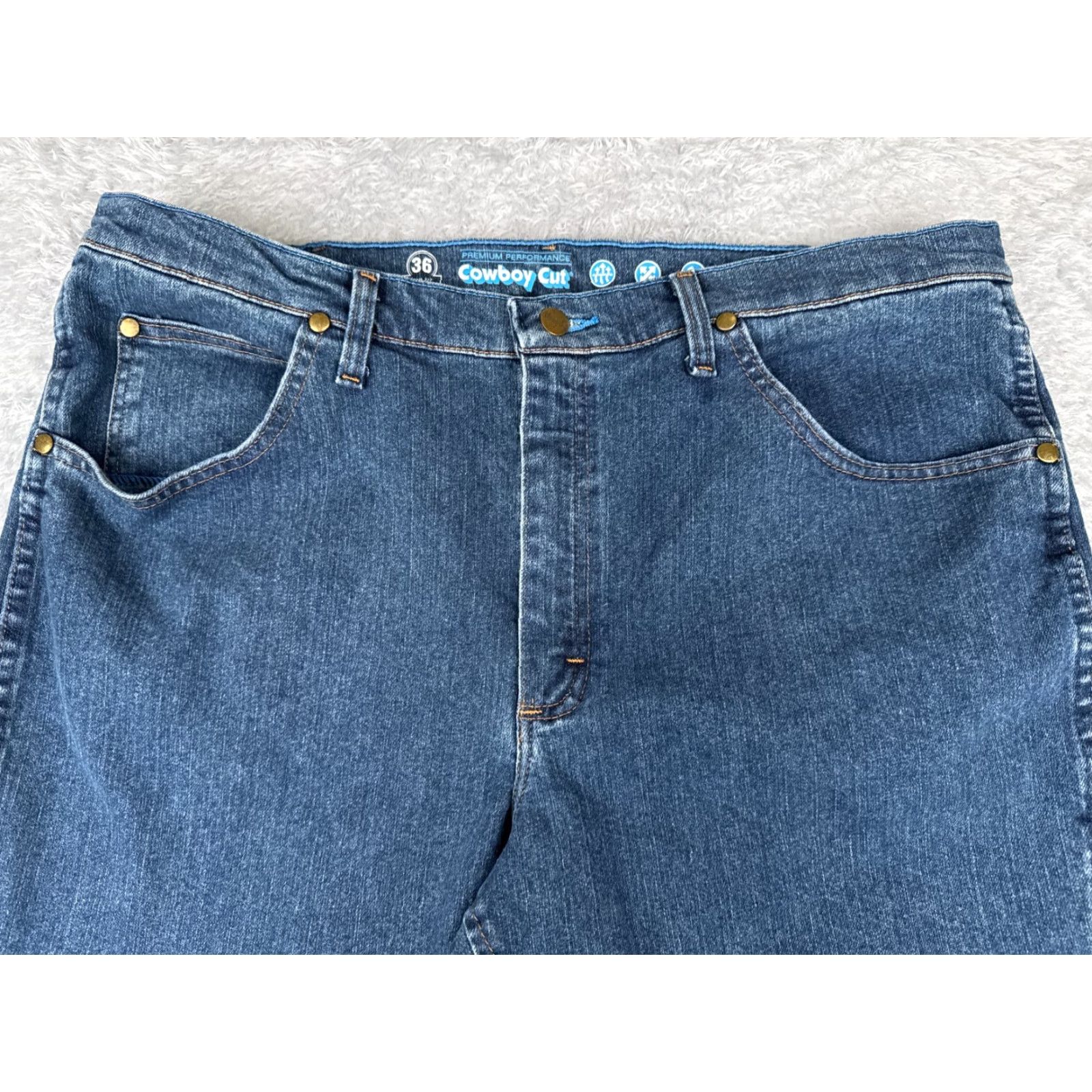 Wrangler Wrangler Jeans Mens 38 Blue Denim Slim Fit Cowboy Cut Premium Performance 38x30 Jeans Size US 38 / EU 54 - 4 Thumbnail