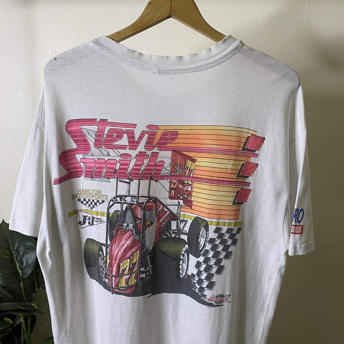 Vintage Vintage 1992 Stevie Smith Hamilton Motorsports Racing Tee Size US L / EU 52-54 / 3 - 2 Thumbnail
