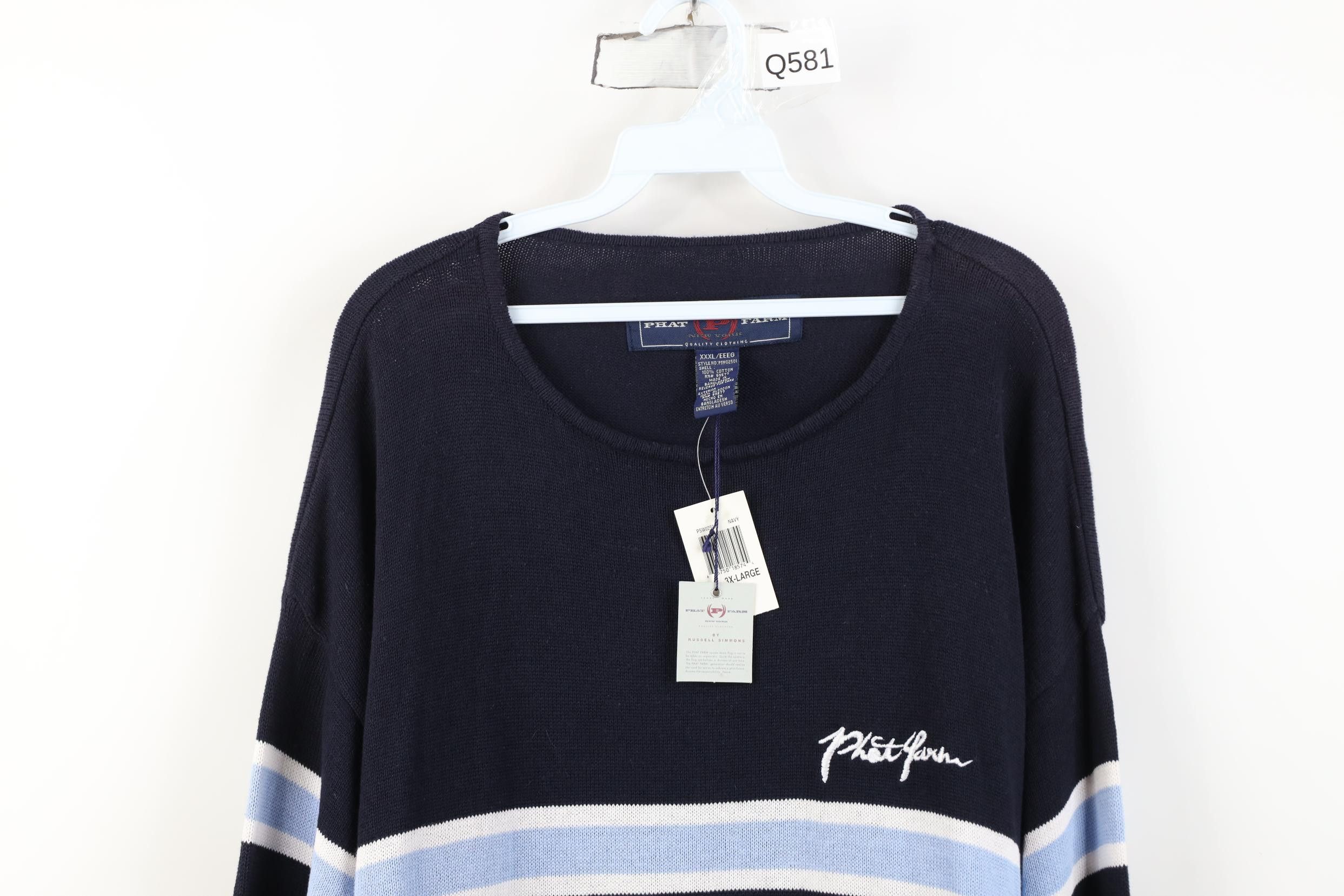 Phat Farm Deadstock Vtg 90s Y2K Phat Farm Marled Knit Sweater Striped Size US XXL / EU 58 / 5 - 2 Thumbnail