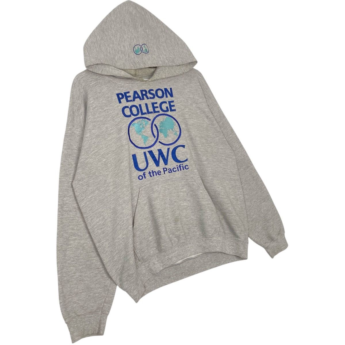 Vintage Vintage Pearson College Hoodie Grey Big Logo Pullover Size M Size US M / EU 48-50 / 2 - 3 Thumbnail