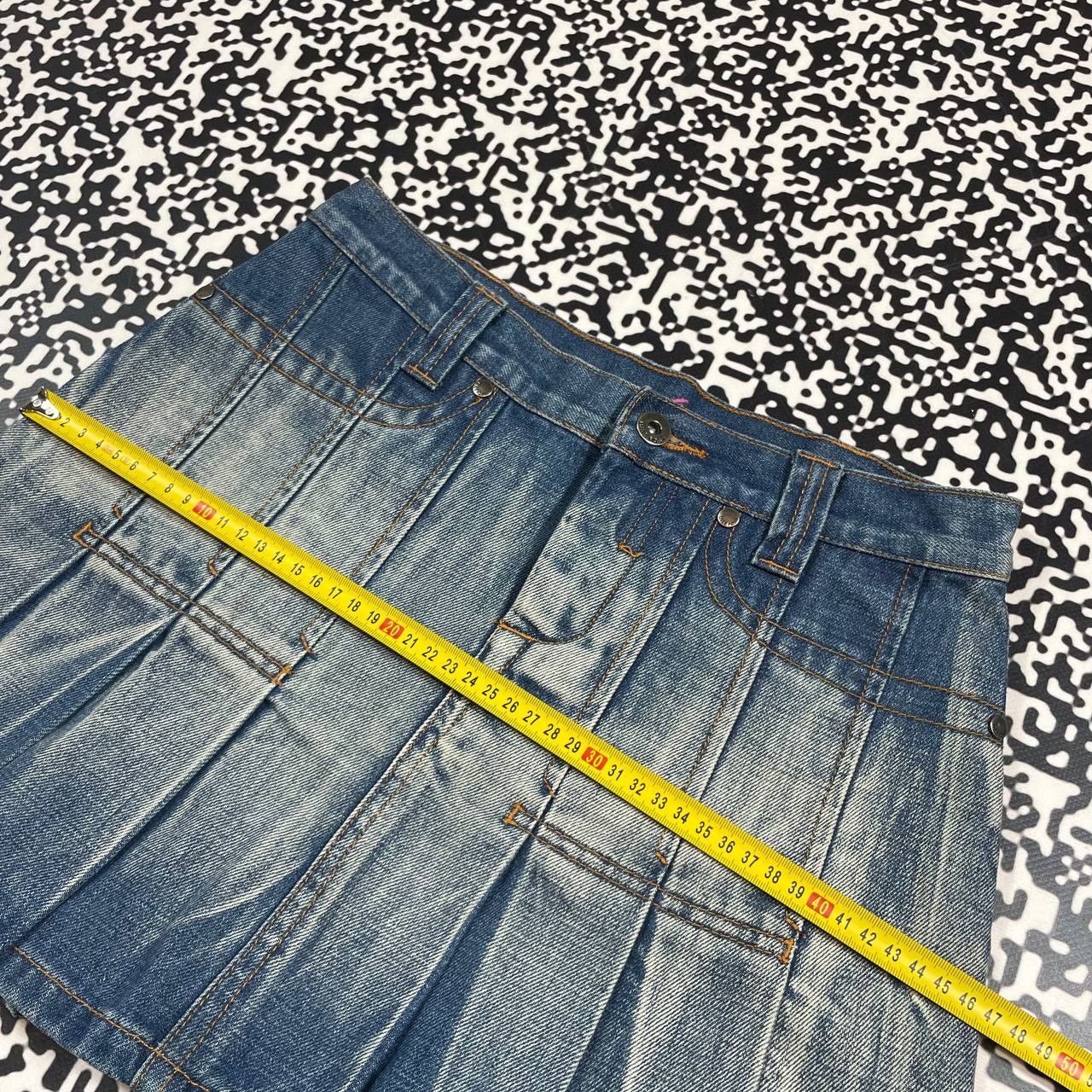 Japanese Brand Vintage Y2K Japanese Flared Retro Denim Mini Skirt 90s Style Size 27" / US 4 / IT 40 - 15 Thumbnail
