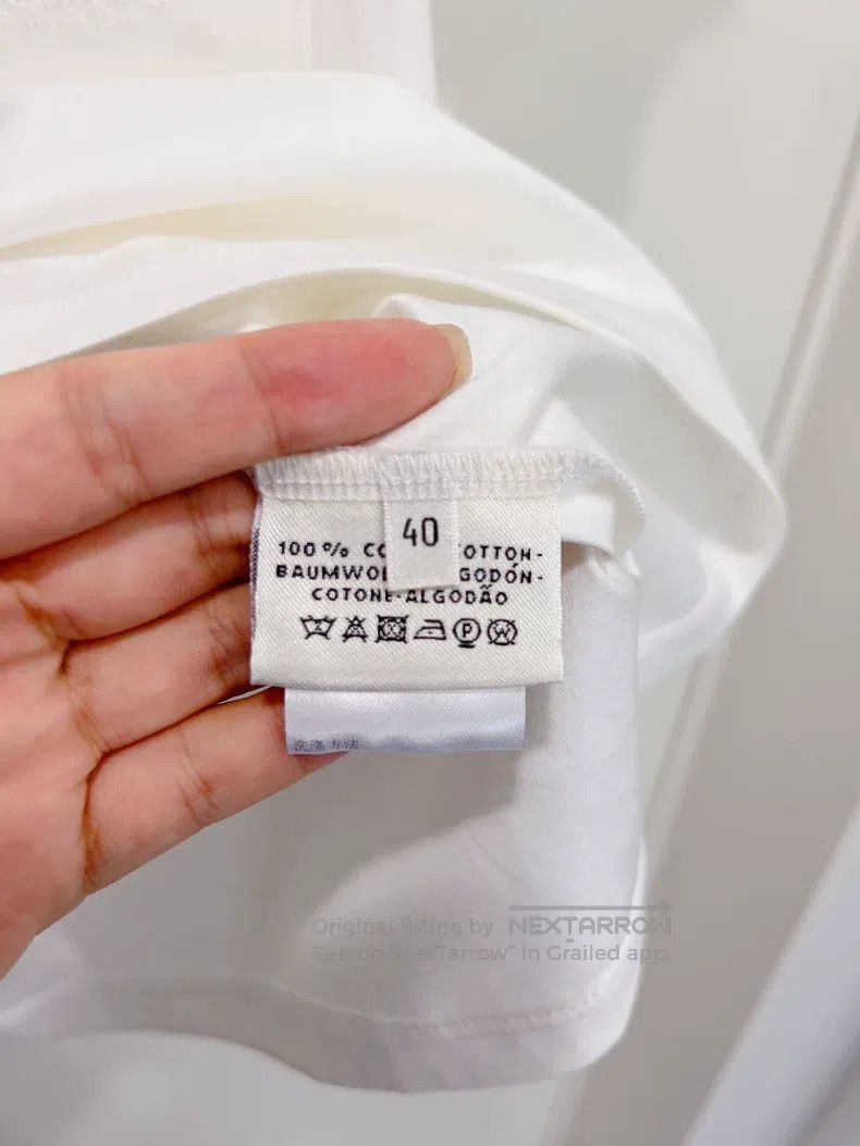Hermes Hermes White Single Pocket Embroidered Short Sleeve T-Shir Size S / US 4 / IT 40 - 8 Thumbnail