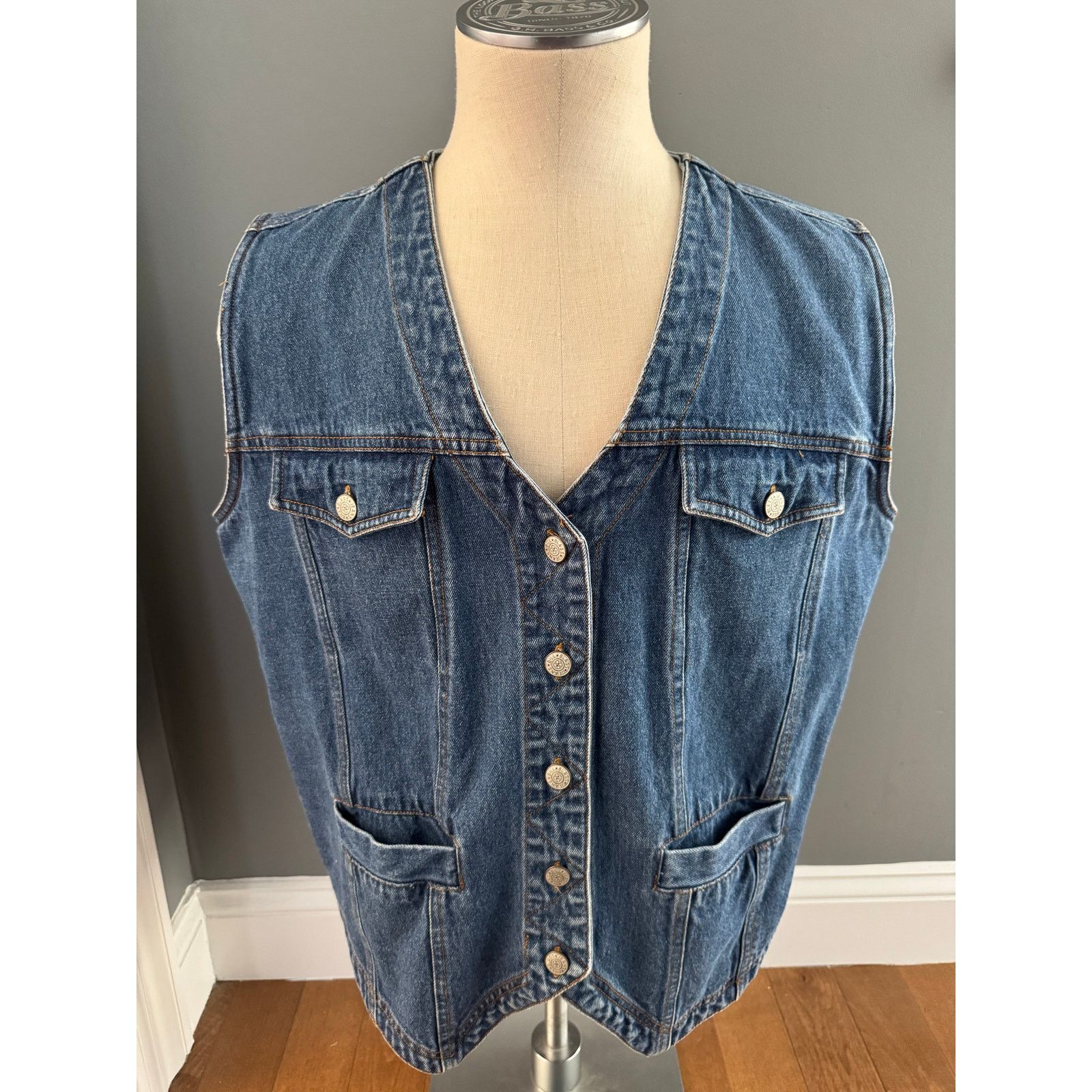 Vintage Vintage Bill Bass jean blue denim vest 1X Size XL / US 12-14 / IT 48-50 - 13 Thumbnail
