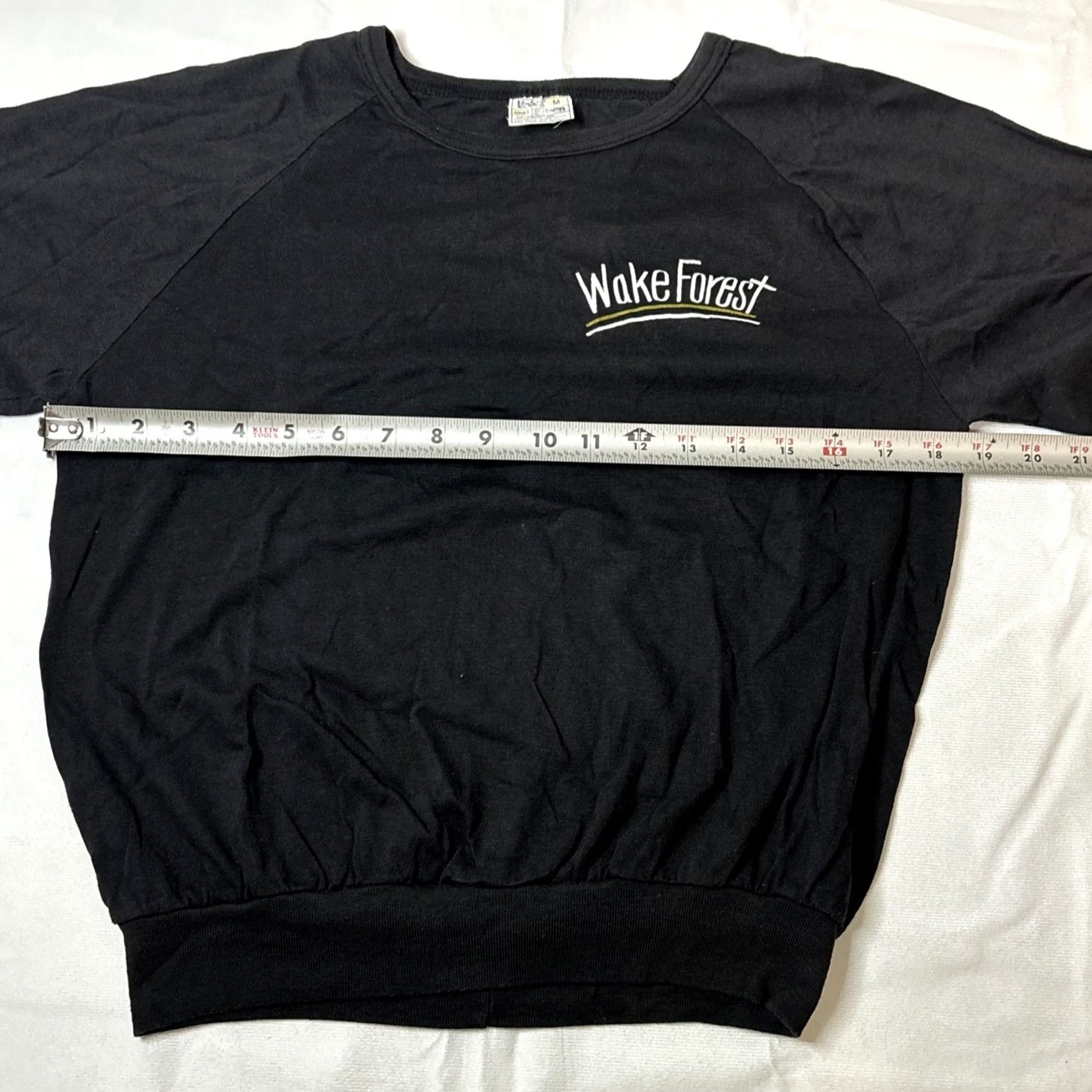 Vintage VINTAGE Velvet Sheen Womens Sweatshirt Crew Neck Long Sleeve Black Wake Forest Lightweight S Pullover Activewear Size S / US 4 / IT 40 - 4 Thumbnail