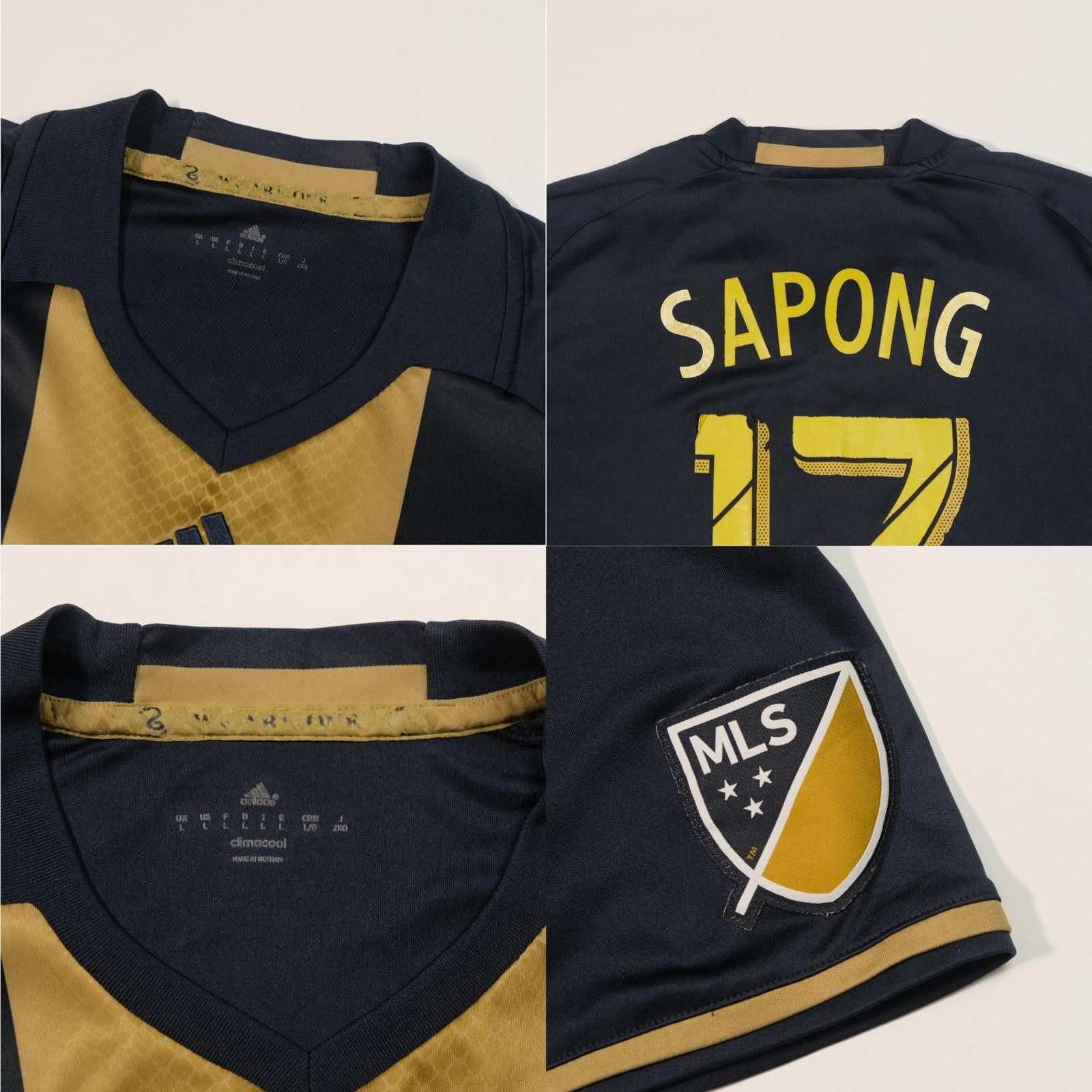 Adidas 2014 Philadelphia Union Home Shirt Sapong (L) Size US L / EU 52-54 / 3 - 5 Thumbnail