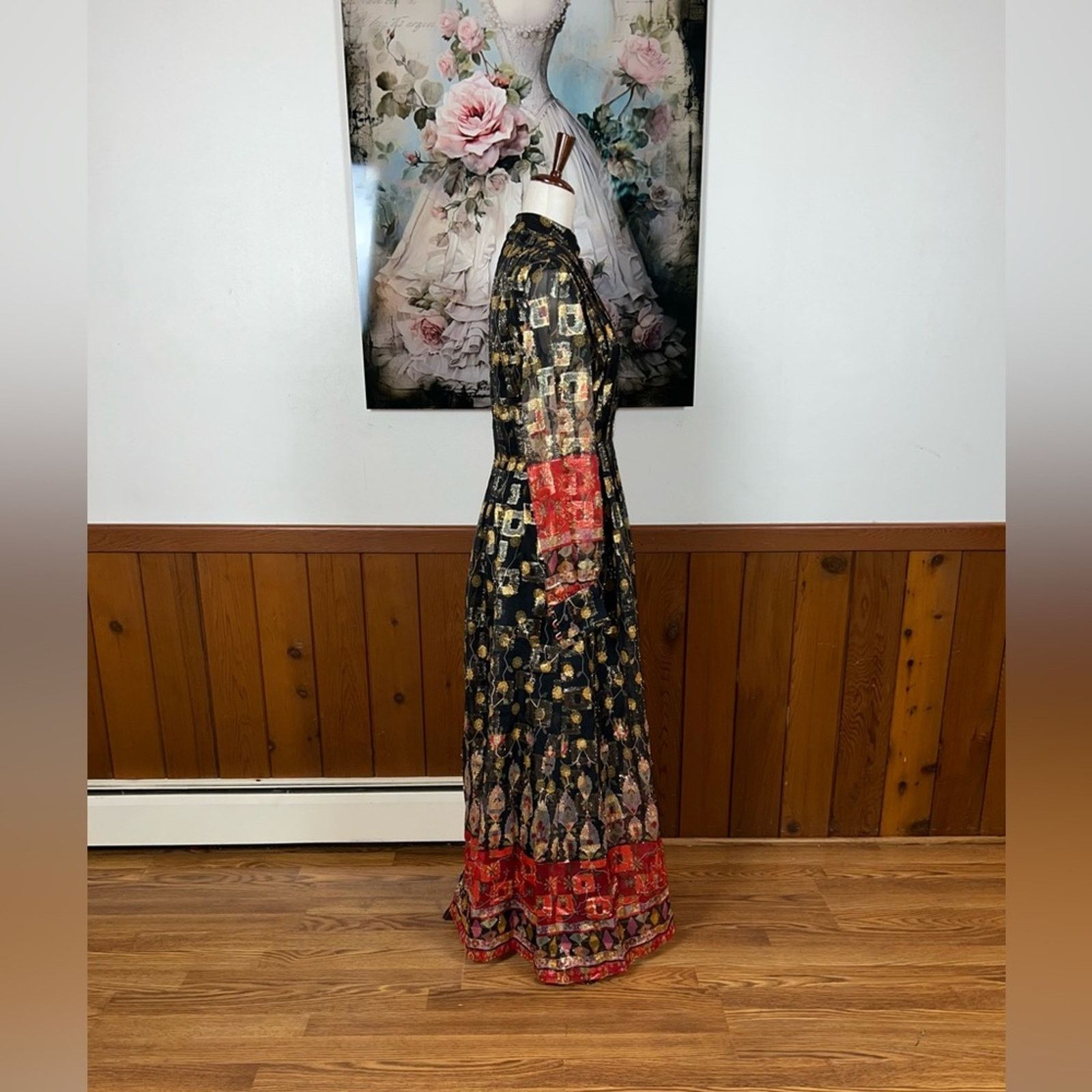 Vintage Vintage 1970s Couture Designer I.Magnin Silk Evening Gown! Size L / US 10 / IT 46 - 6 Thumbnail