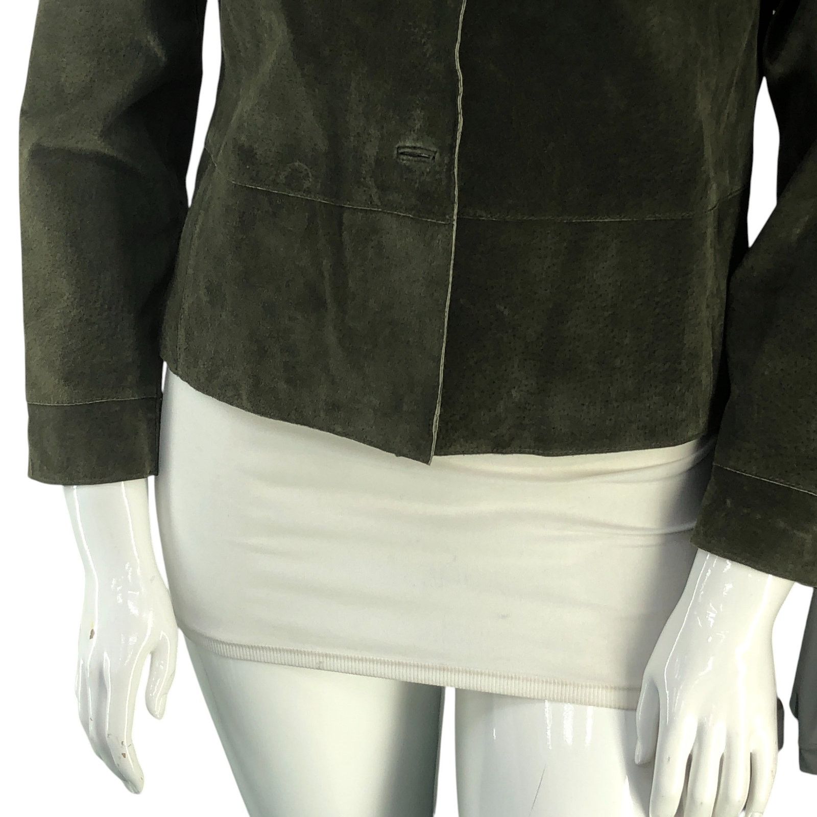 Chicos Chicos Women Size 1 US 8 Jacket Shirt Shacket Leather Green Size M / US 6-8 / IT 42-44 - 3 Thumbnail