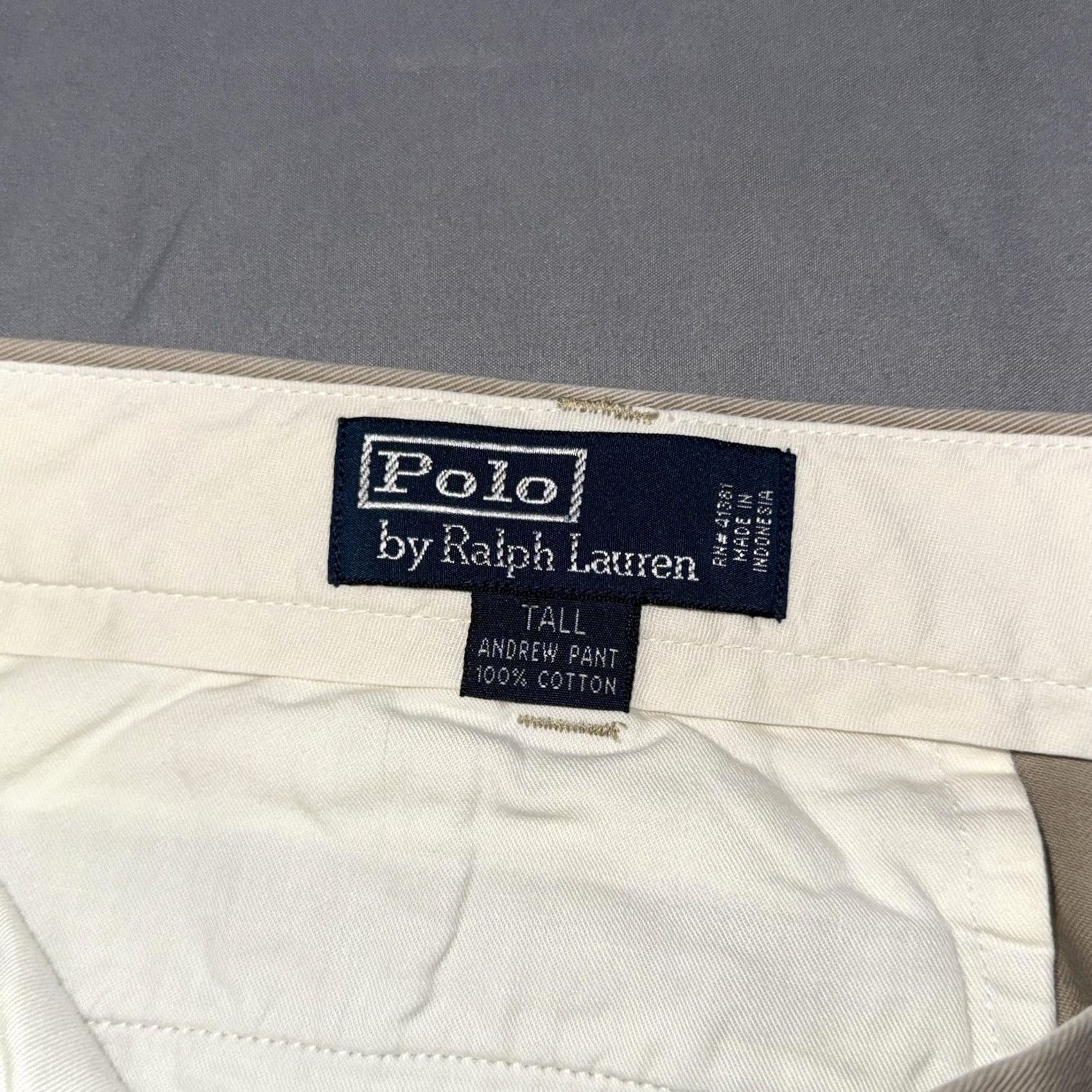 Polo Ralph Lauren Polo Ralph Lauren Andrew Pants Mens 40x36 Beige Pleated Cargo Chino Classic Fit Size US L / EU 52-54 / 3 - 4 Thumbnail