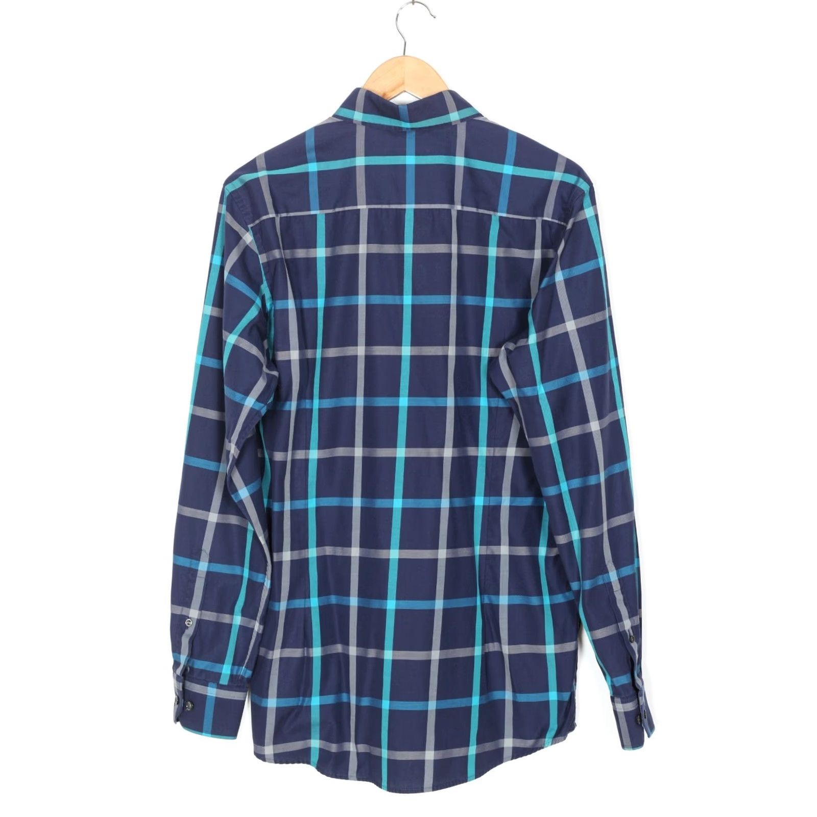 Eton ETON Shirt Men L Blue Check Long Sleeve Signature Twill Casual Formal Button-Up Regular Fit Size US L / EU 52-54 / 3 - 3 Thumbnail