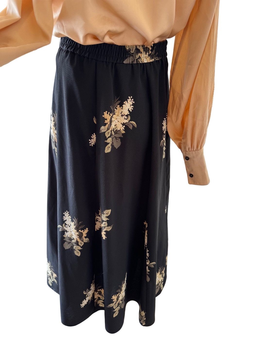 Vintage Rafaella 8 women’s high waisted maxi skirt black cream Size 30" / US 8 / IT 44 - 3 Thumbnail