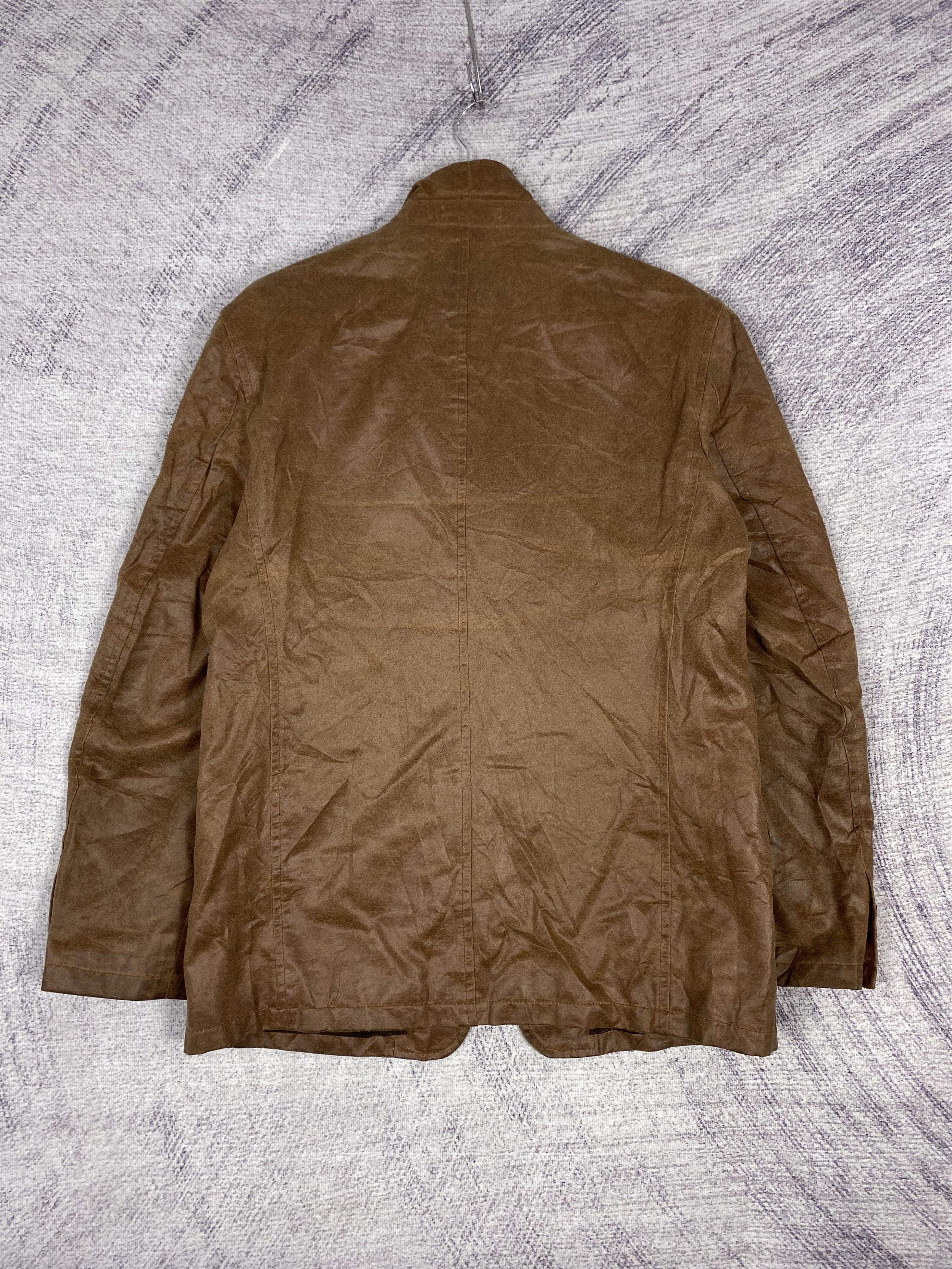 Comme Ca Ism Vintage Brown Waxed Cotton Workwear Blazer Jacket Size US L / EU 52-54 / 3 - 4 Thumbnail