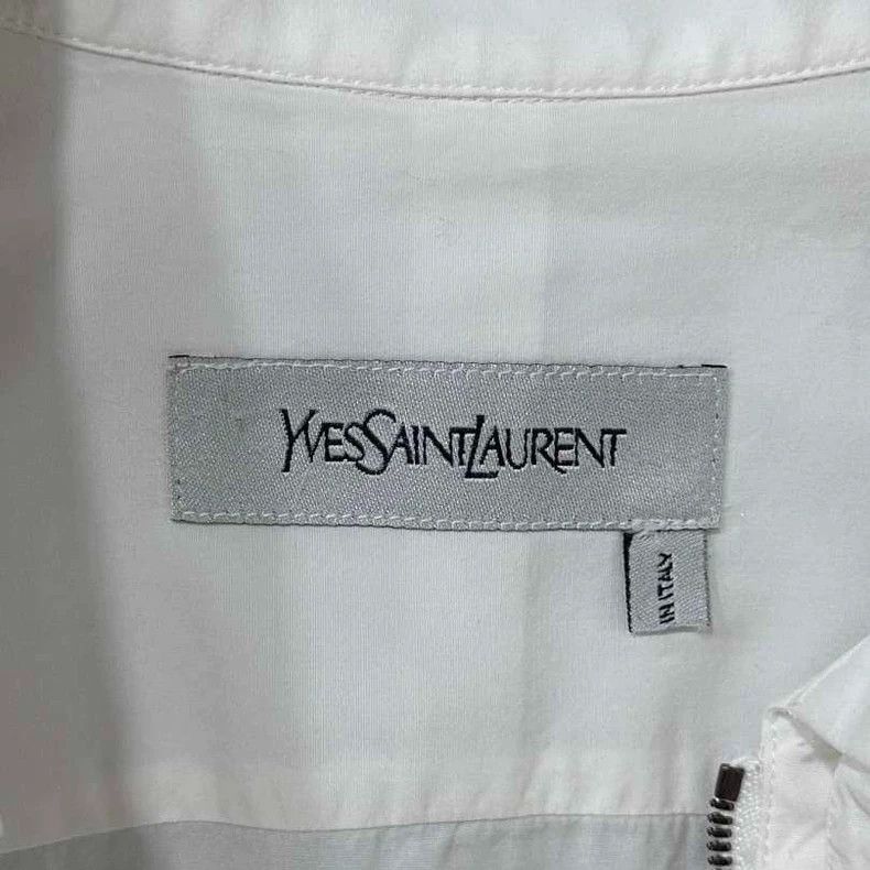 Saint Laurent Paris Saint Laurent Paris size 37 White waist zip-up shirt 2505- Size US M / EU 48-50 / 2 - 4 Thumbnail