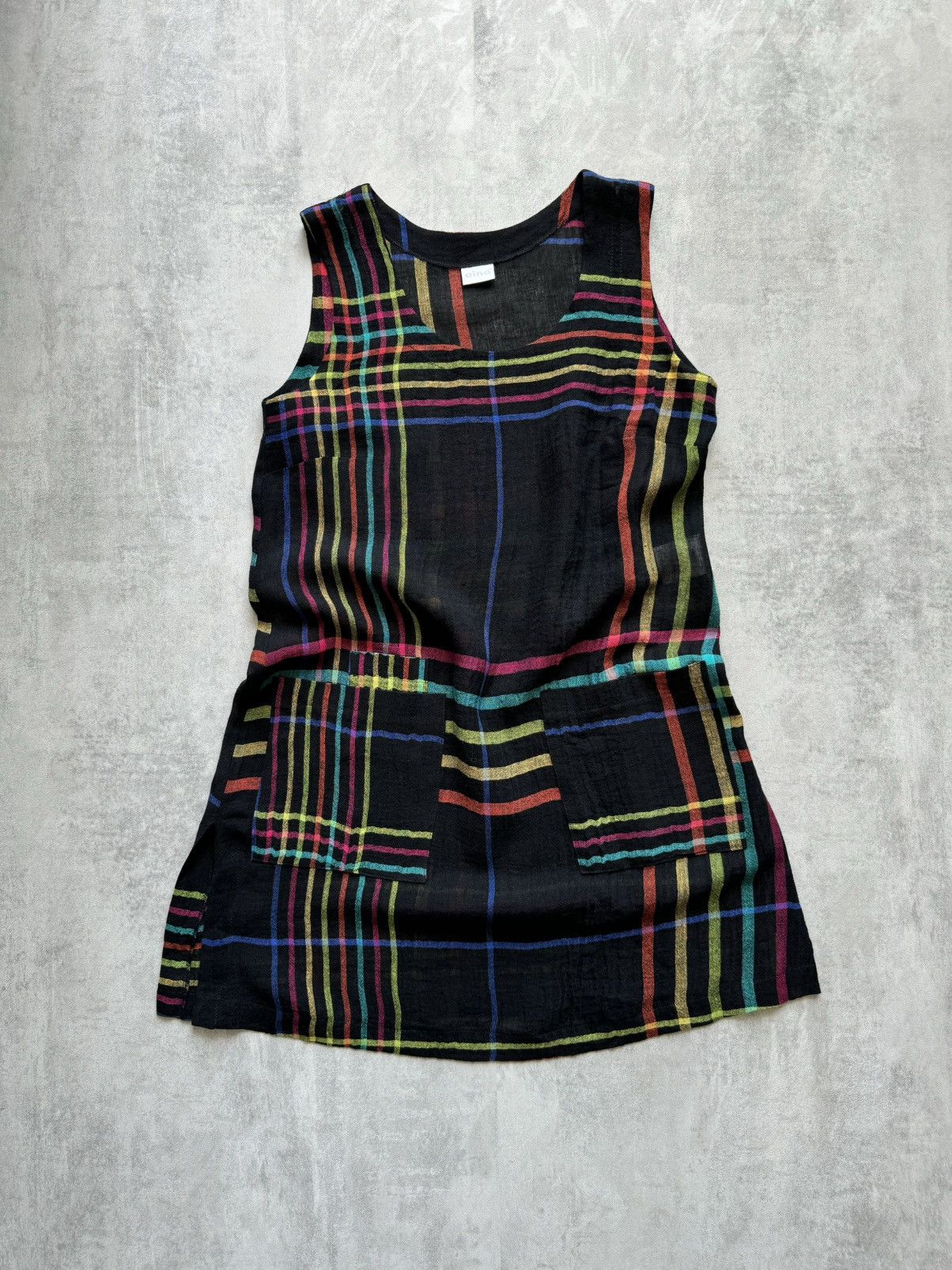 Designer × Japanese Brand AINO LINEN DRESS Plaid lino midi dress Womens relaxed XS Size XS / US 0-2 / IT 36-38 - 2 Thumbnail
