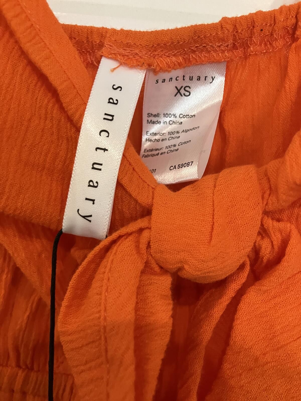 Other NWT Sanctuary Orange Sleeveless Midi Dress with Front Tie Size ONE SIZE - 4 Thumbnail