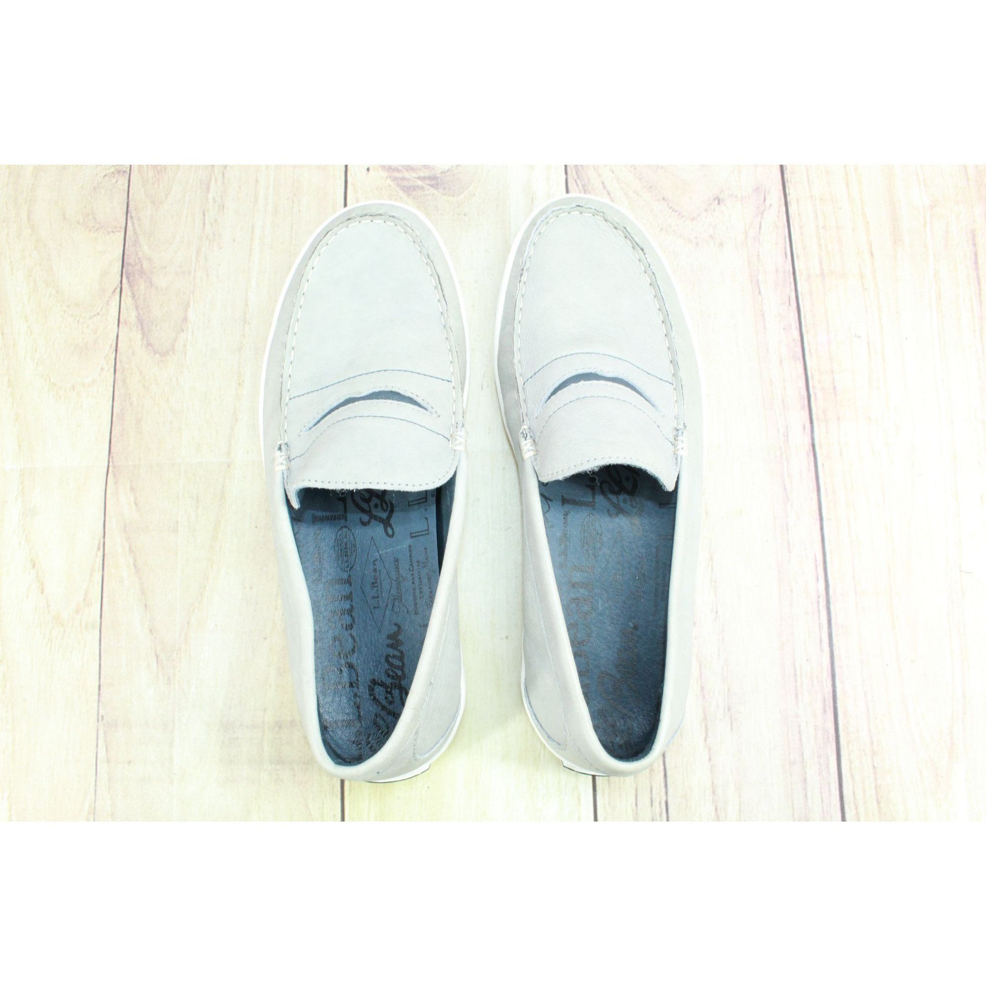 L.L. Bean LL Bean Mountainville Men's Gray Leather Slip-On Penny Loafe Size US 11 / EU 44 - 8 Thumbnail