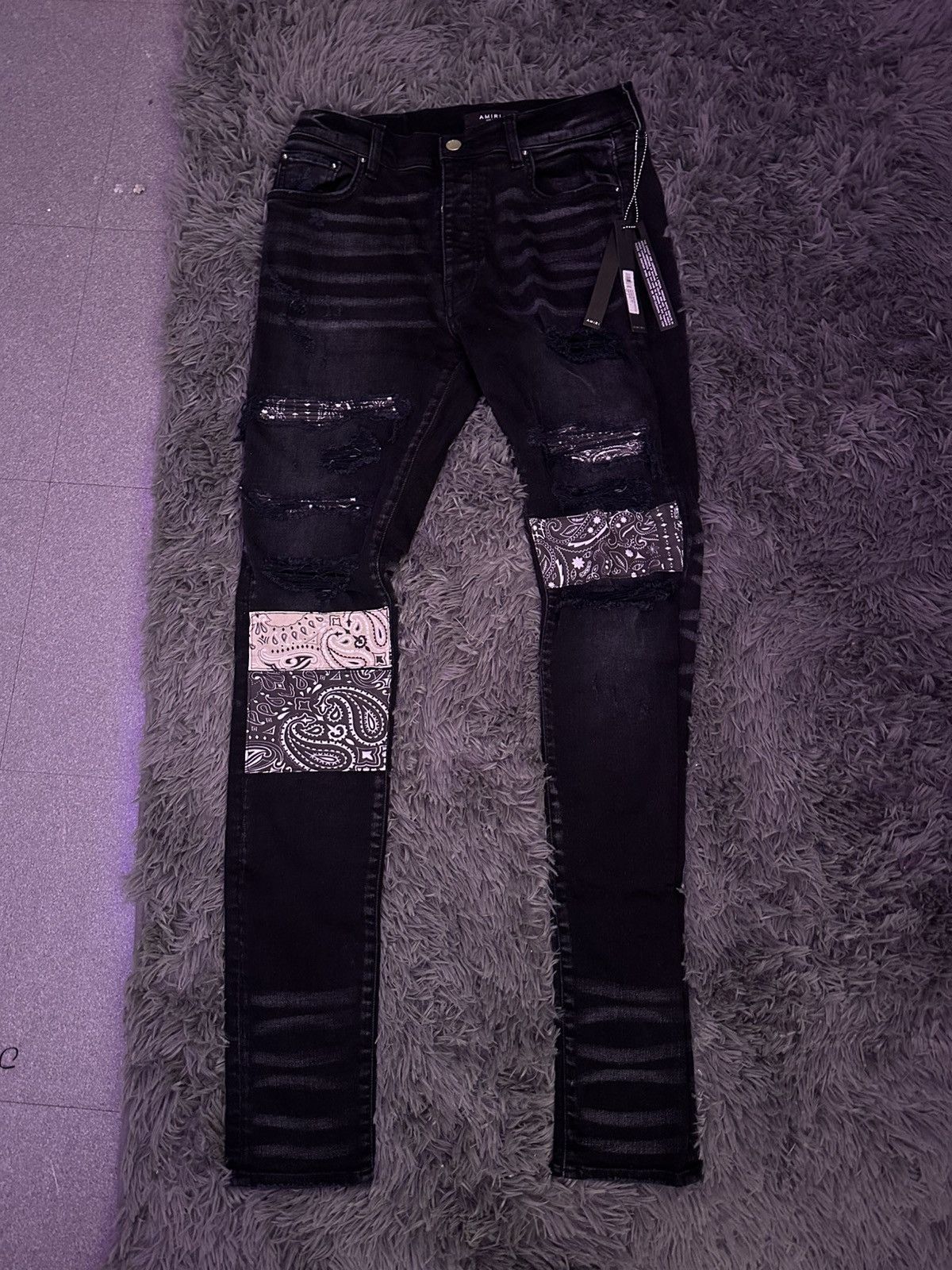 Amiri Bandana Jeans | Grailed