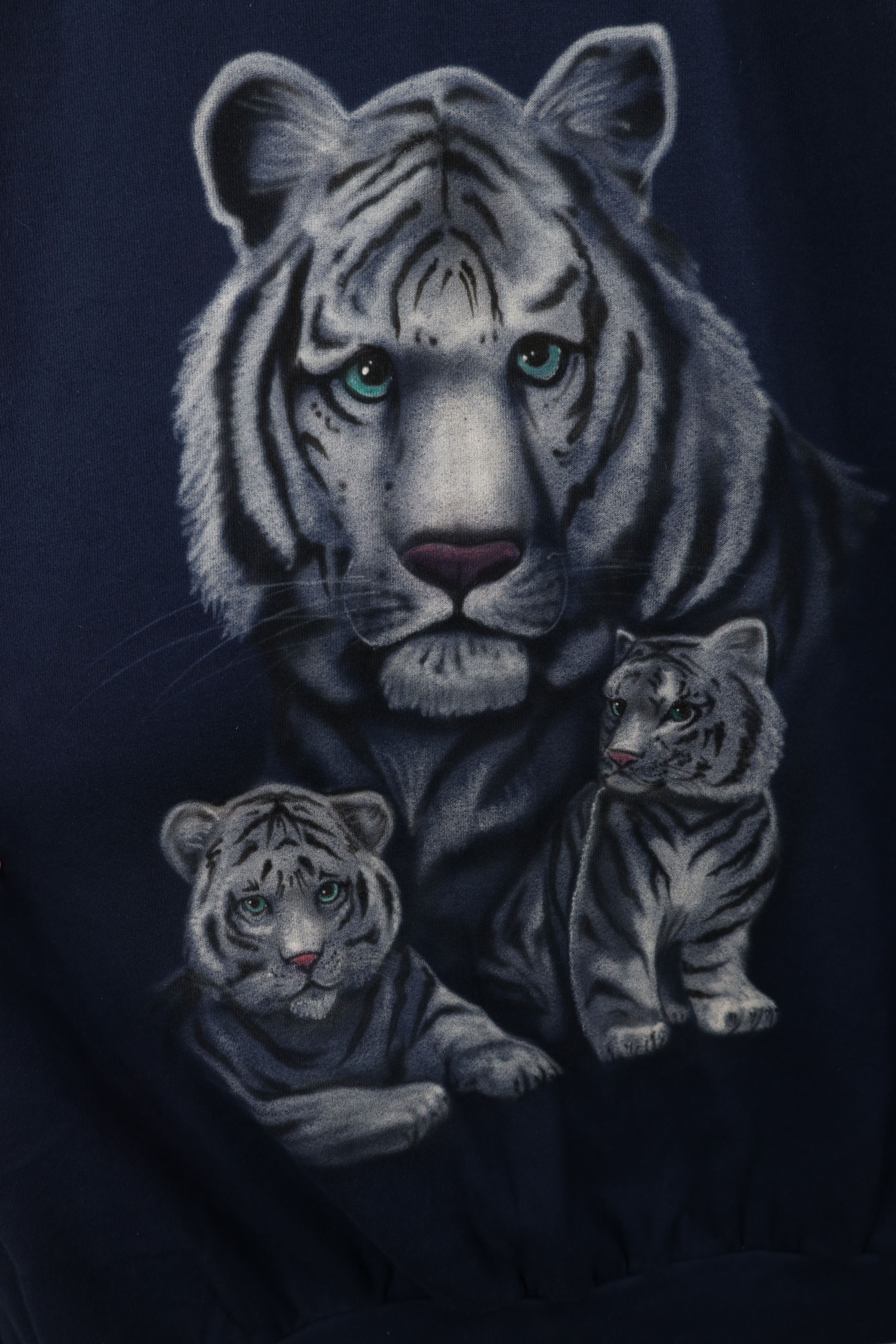 Vintage Vintage 90s Streetwear White Tiger Big Cat Sweatshirt Blue Size US XXL / EU 58 / 5 - 4 Thumbnail