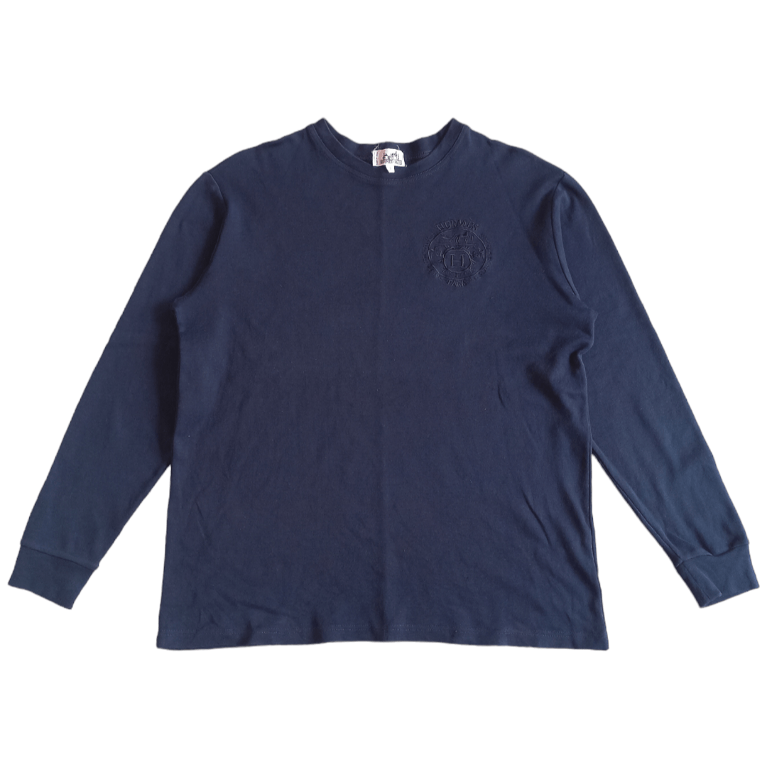 Designer Hermes Paris - Vintage Embroiderry Logo Longsleeve Size S / US 4 / IT 40 - 1 Thumbnail