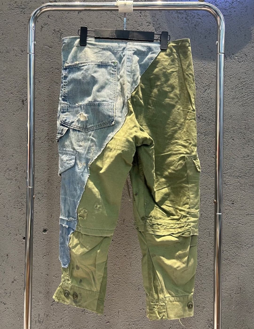 Greg Lauren greg lauren Army Patchwork Denim Trousers Size US 29 - 2 Thumbnail